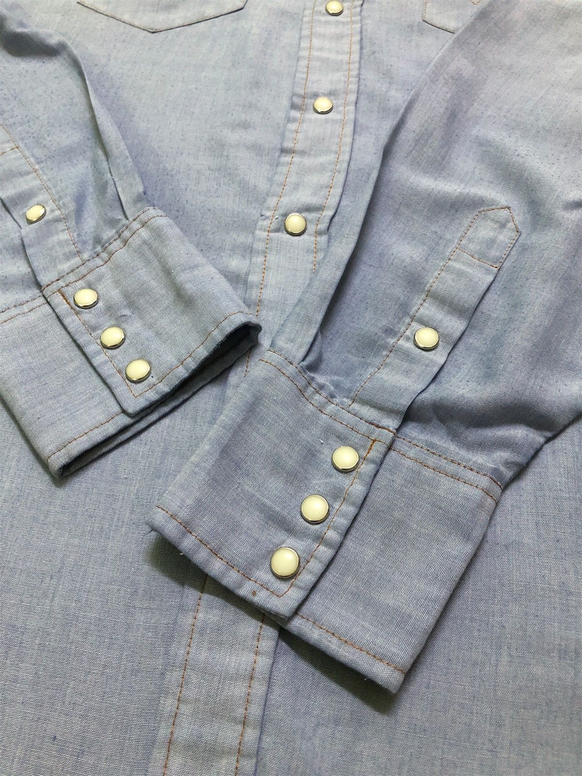Vintage × Wrangler Vintage Wrangler Chambray 90s Long Sleeve Button Up -LS002 Size US L / EU 52-54 / 3 - 8 Thumbnail
