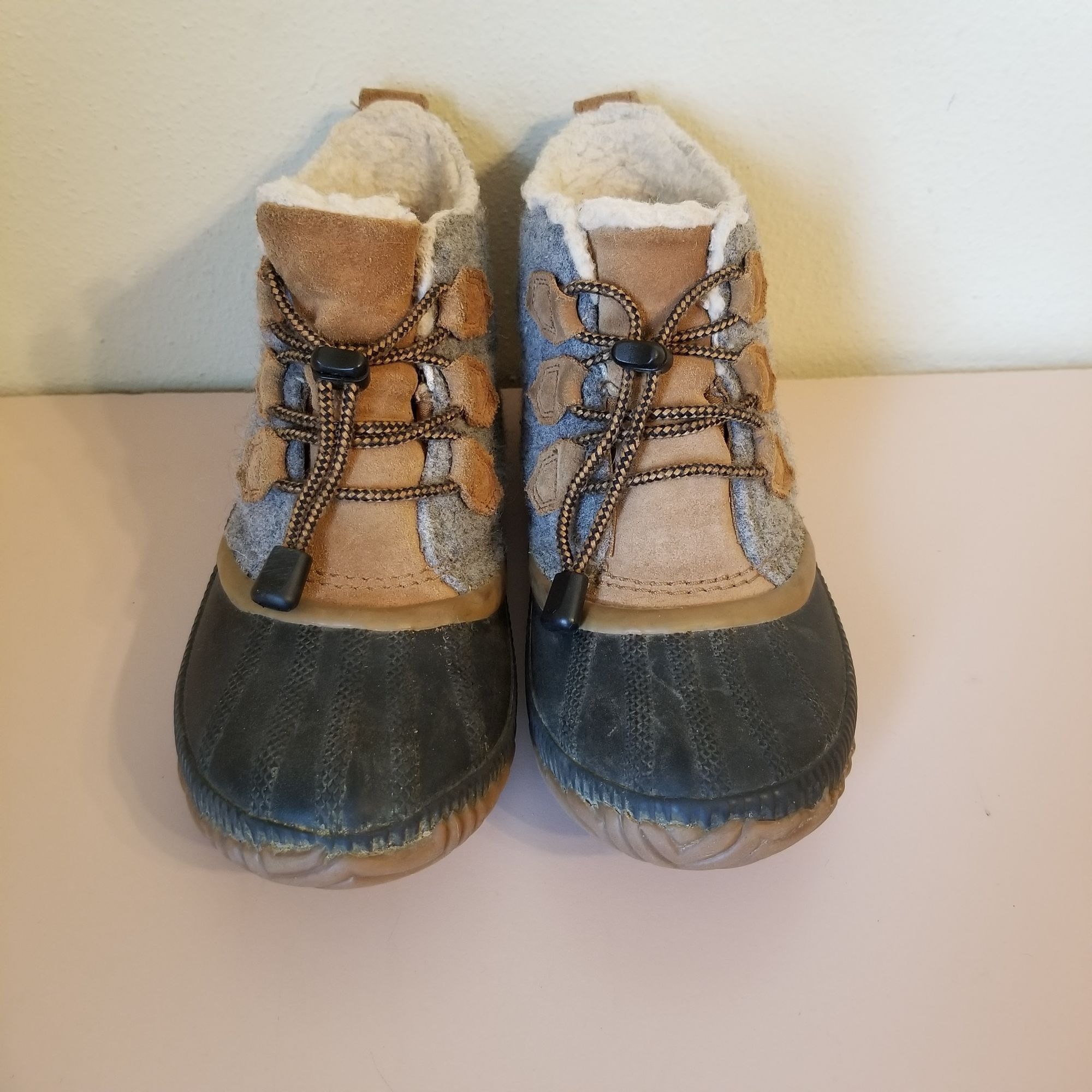 SOREL Sorel 4 Ankle Duck Boots Gray Brown Leather Wool Waterproof Size US 4 / IT 34 - 9 Thumbnail