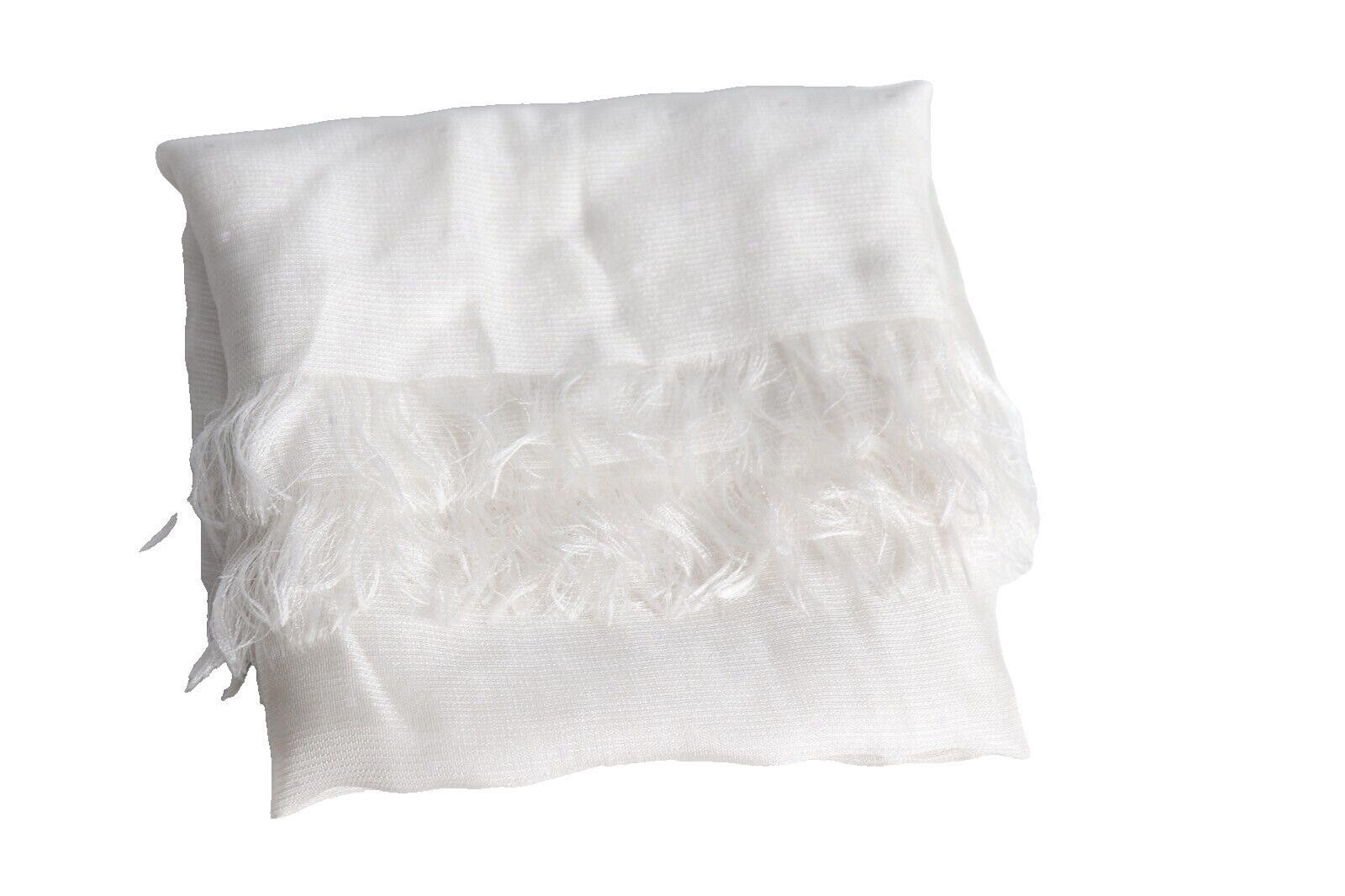 Dries Van Noten Dries Van Noten 50" x 50" Square White Scarf Dotted Silk Size ONE SIZE - 3 Thumbnail