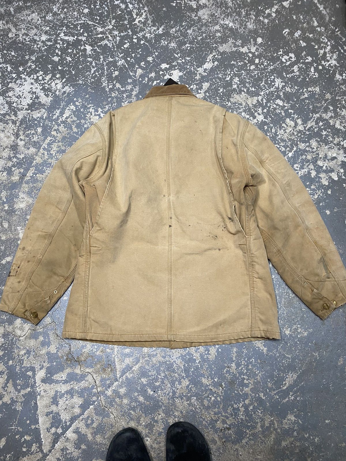 Carhartt × Vintage Vintage Carhartt Blanket Lined Faded Tan Chore Coat Jacket Size US M / EU 48-50 / 2 - 6 Thumbnail
