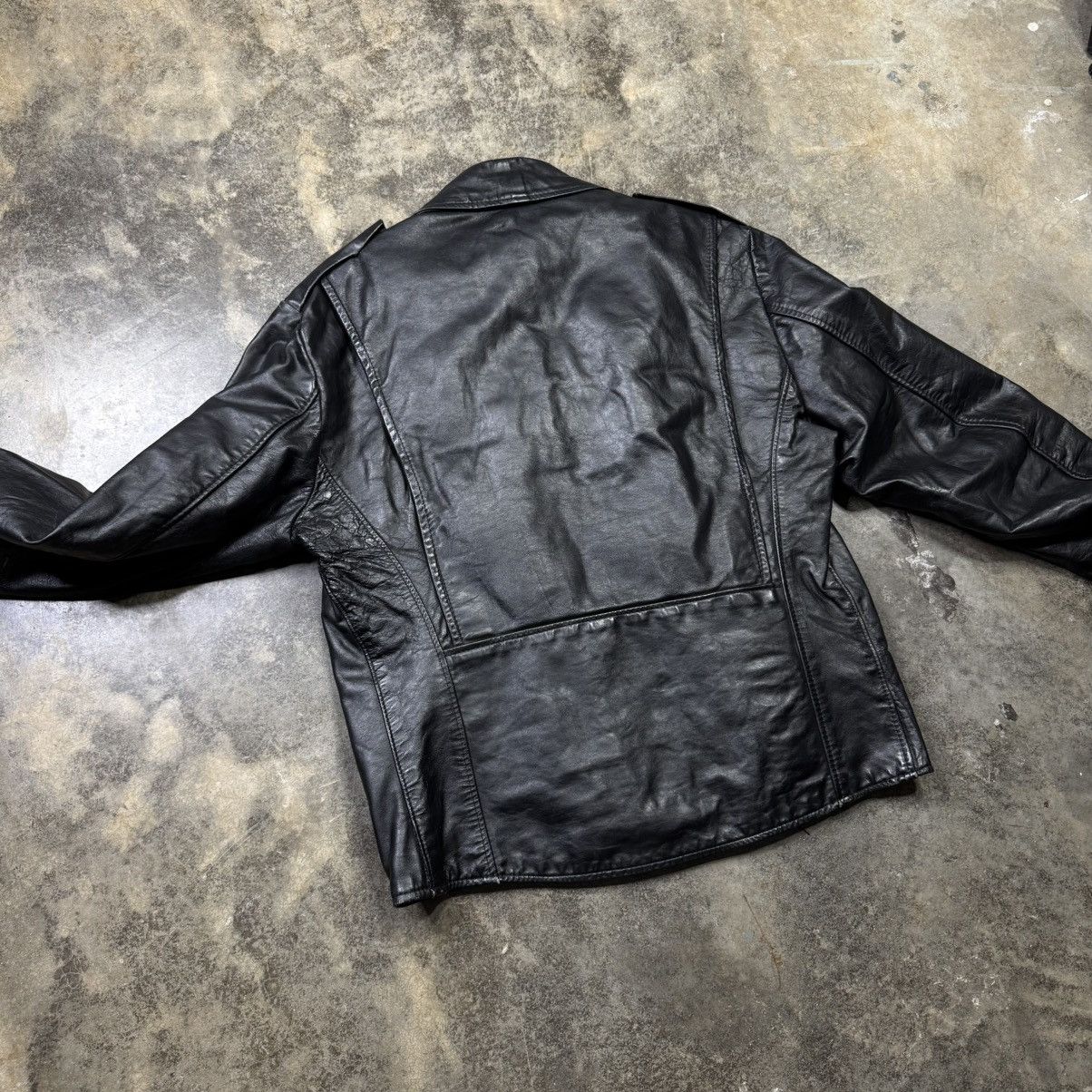 Vintage vintage 80s black leather zip up biker motorcycle jacket Size US M / EU 48-50 / 2 - 4 Thumbnail