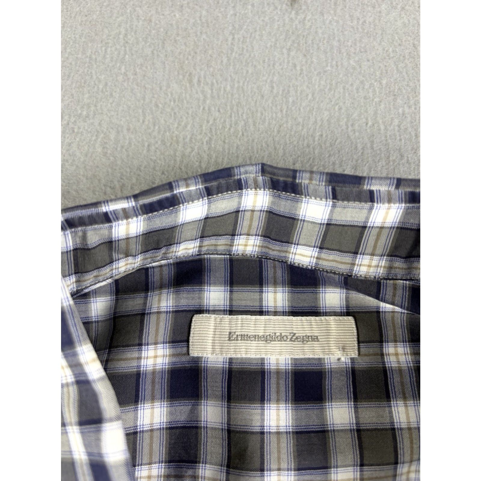 Ermenegildo Zegna Ermenegildo Zegna Shirt Mens XL Button-Up Casual Long Sleeve Cotton Plaid Multicolor Button-Down Collared Classic Designer Preppy Sports Resort Size US XL / EU 56 / 4 - 4 Thumbnail