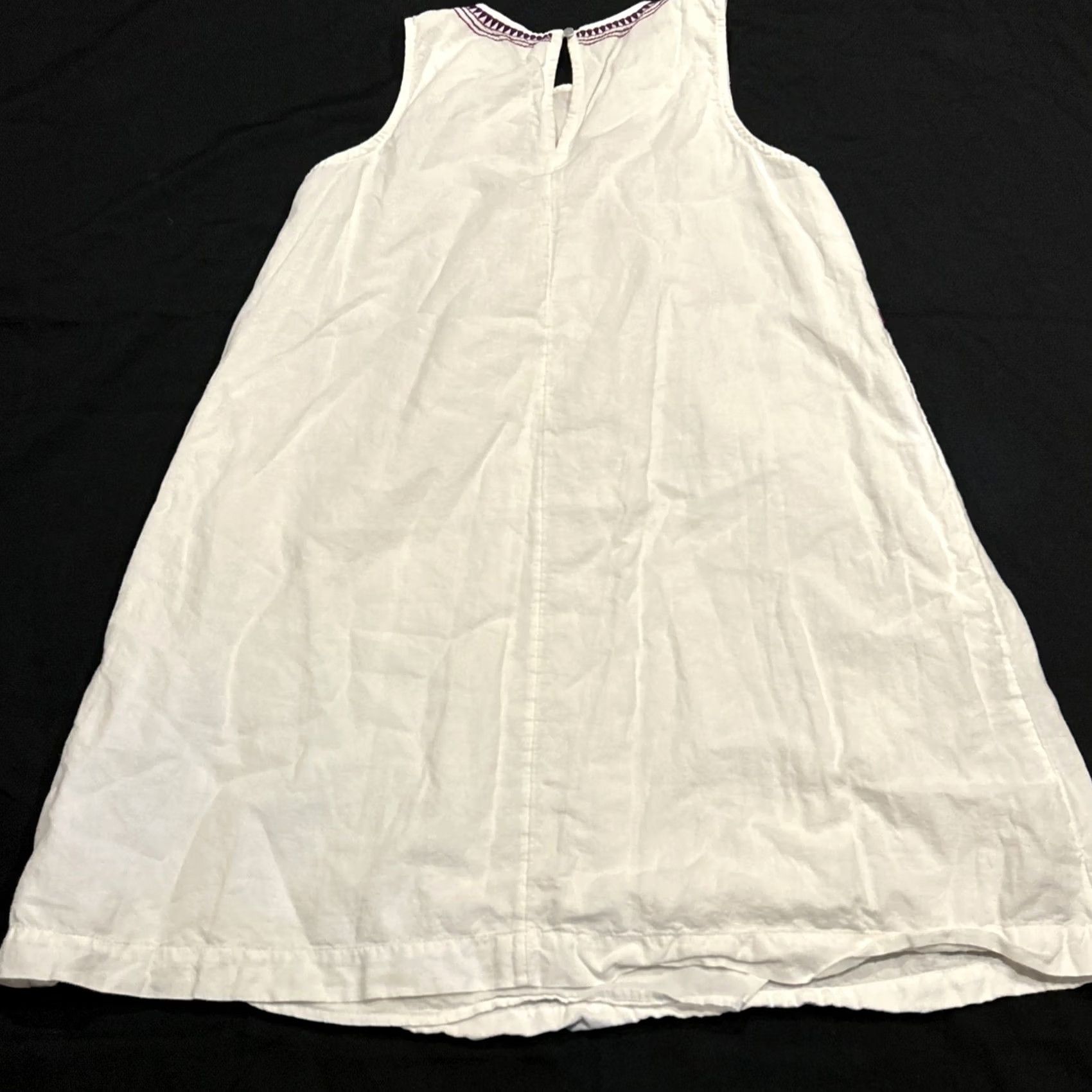 Loft LOFT Women’s S White Sleeveless Lined A-Line Dress Casual Knitted Cotton Blend Knee Length Round Neck Vintage No Size S / US 4 / IT 40 - 4 Thumbnail
