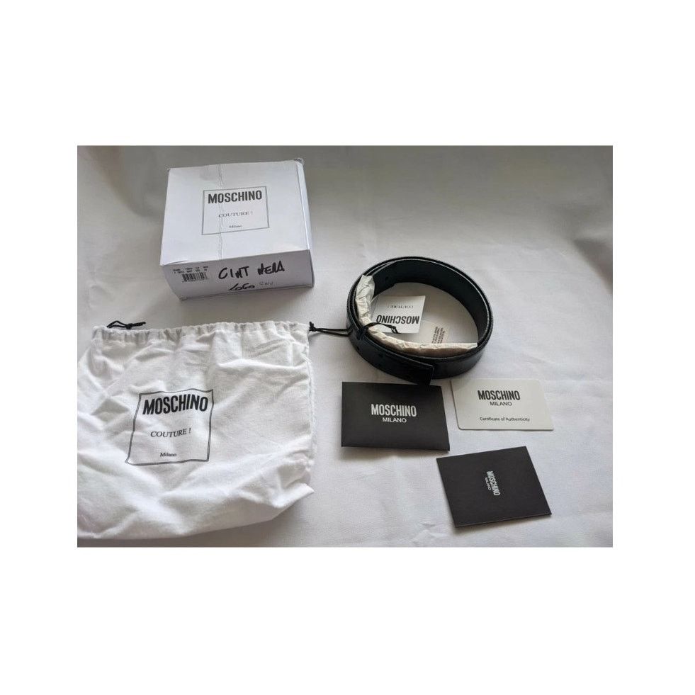 Moschino Moschino Couture Jeremy Scott SHINY LEATHER BELT GOLD LOGO Size ONE SIZE - 11 Thumbnail