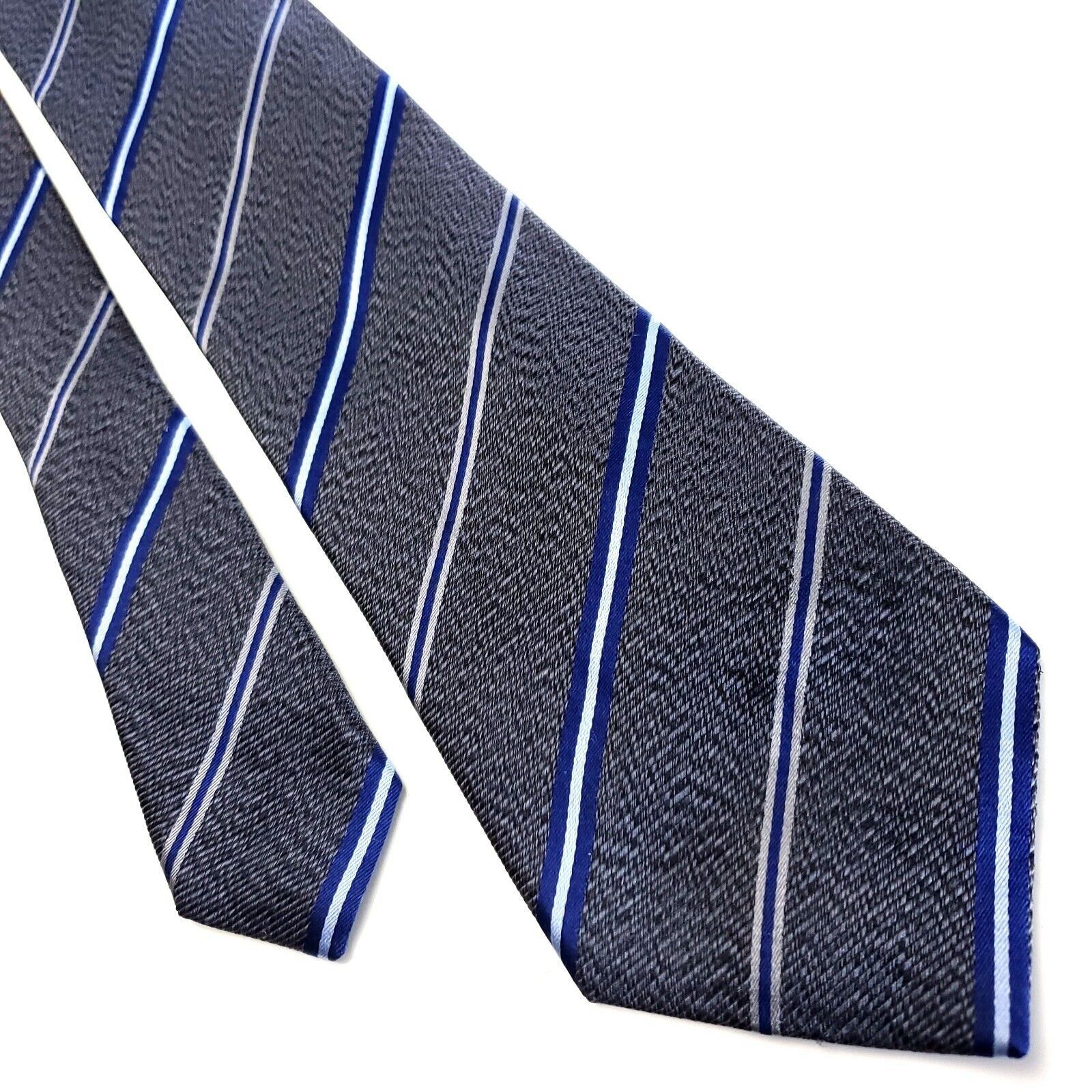 Bcbgmaxazria BCBG Maxazria Gray Silk Tie Woven Striped Size ONE SIZE - 1 Thumbnail