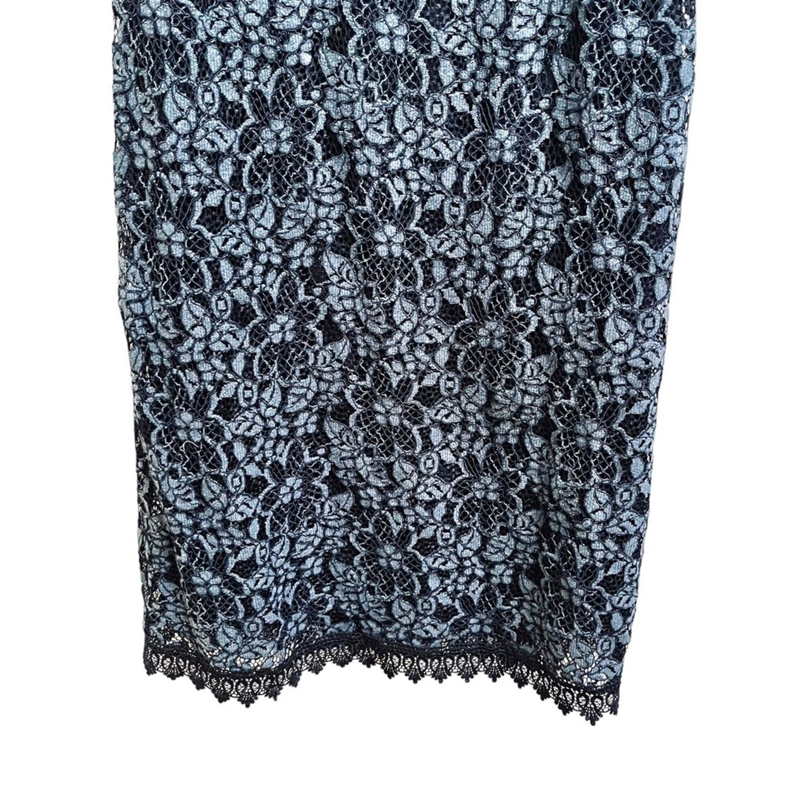 Zara Zara green black contrasting lace dress size Large Size L / US 10 / IT 46 - 6 Thumbnail