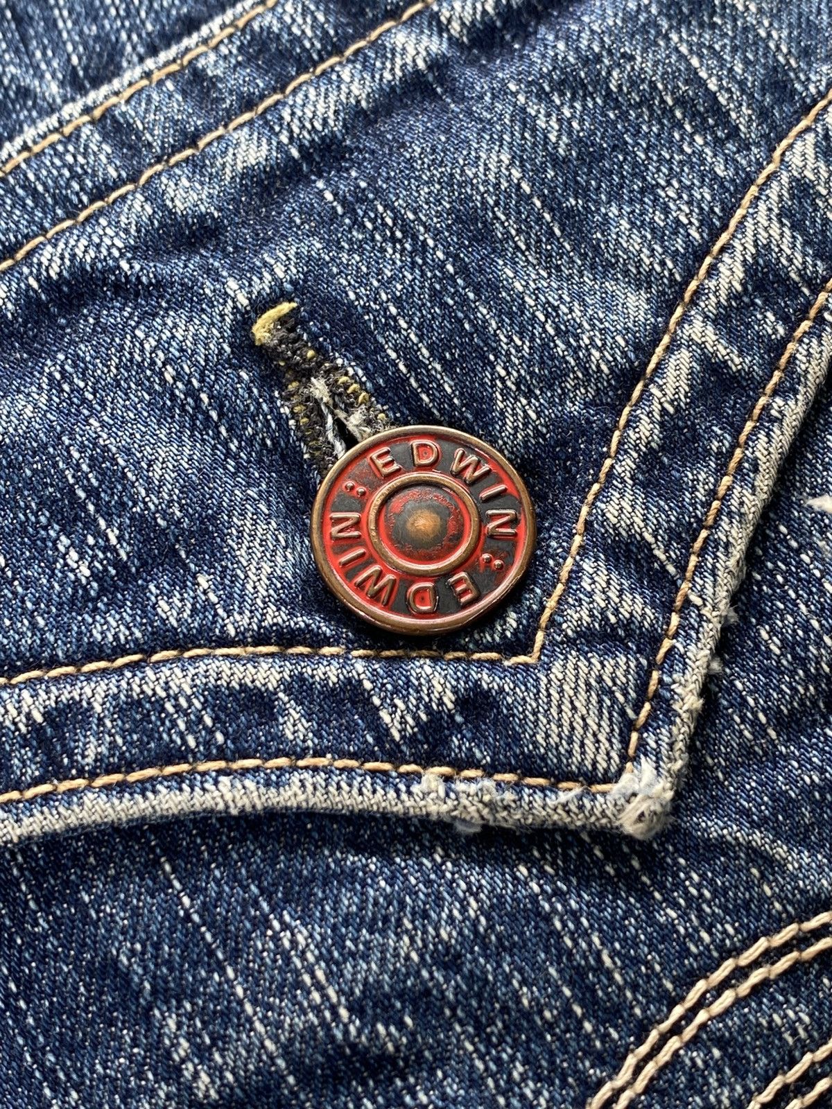 If Six Was Nine Vtg Edwin Jpn Flared Denim Crazy Fade Distressed 🇯🇵 Size US 37 - 15 Thumbnail