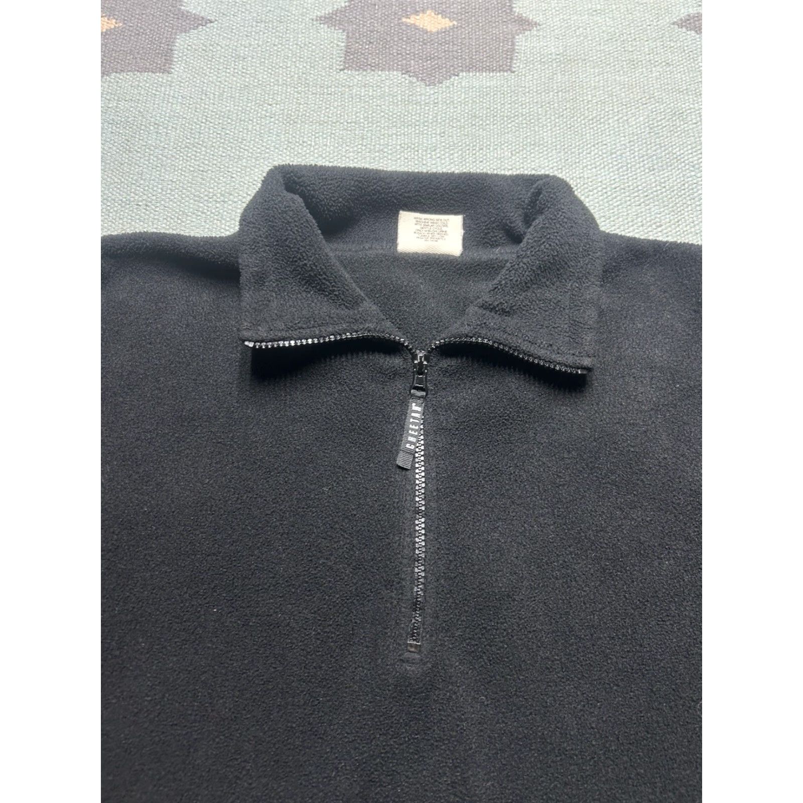 Vintage Cheetah 1/4 Zip Pullover Fleece Jacket Black Polyester Mens Medium Size US M / EU 48-50 / 2 - 4 Thumbnail