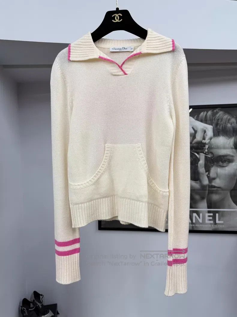 Dior Dior White and pink letter cashmere sweater Size XS / US 0-2 / IT 36-38 - 1 Thumbnail