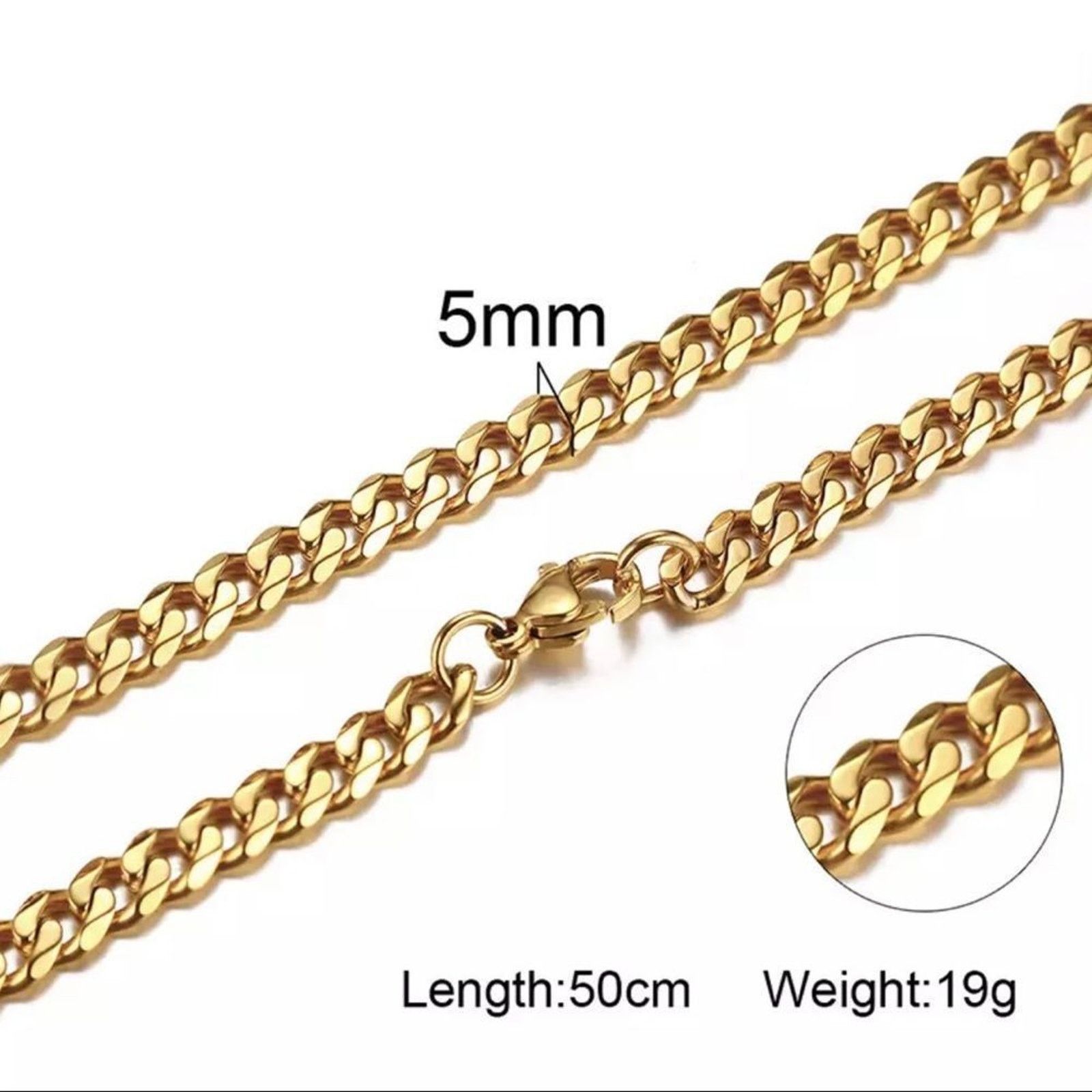 Other New Men’s 24” Gold Cuban Link Necklace Stainless Steel Size ONE SIZE - 3 Thumbnail
