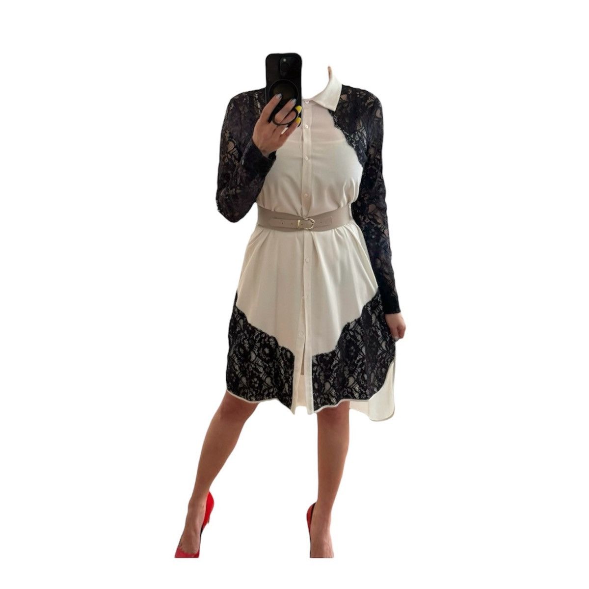 Asos Two-tone lace shirt dress Size M / US 6-8 / IT 42-44 - 6 Thumbnail
