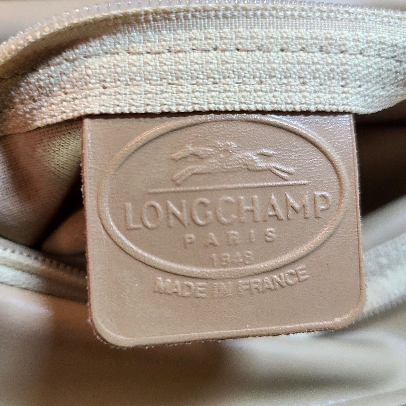 Longchamp Longchamp Signature Tan Jacquard & Leather Shoulder Bag VGUC Size ONE SIZE - 11 Thumbnail