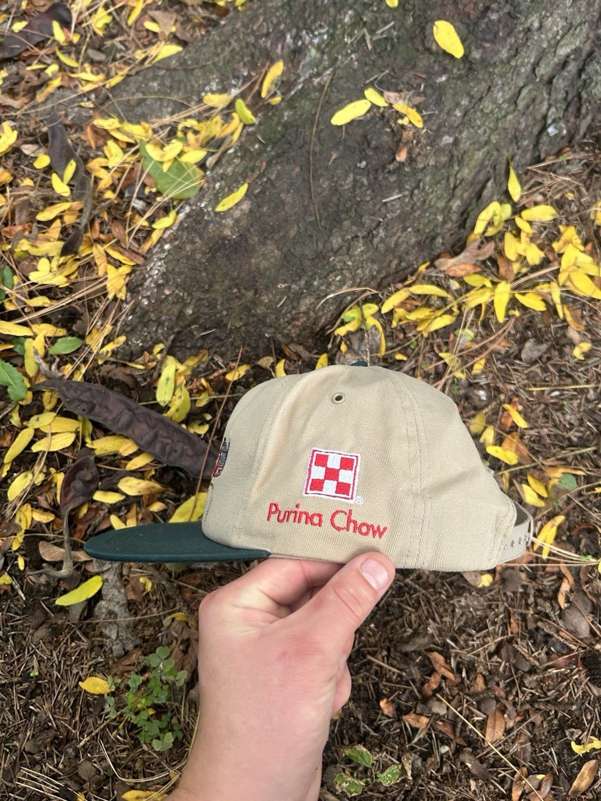 Vintage 80s snapback hat purina chow embroidered deer buck farm USA Size ONE SIZE - 3 Thumbnail