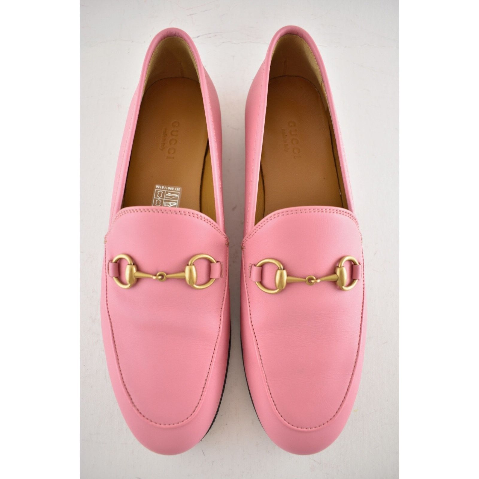 Gucci Gucci Jordaan Butterfly Pink Leather Gold Horsebit Mule Size US 12 / IT 42 - 14 Thumbnail