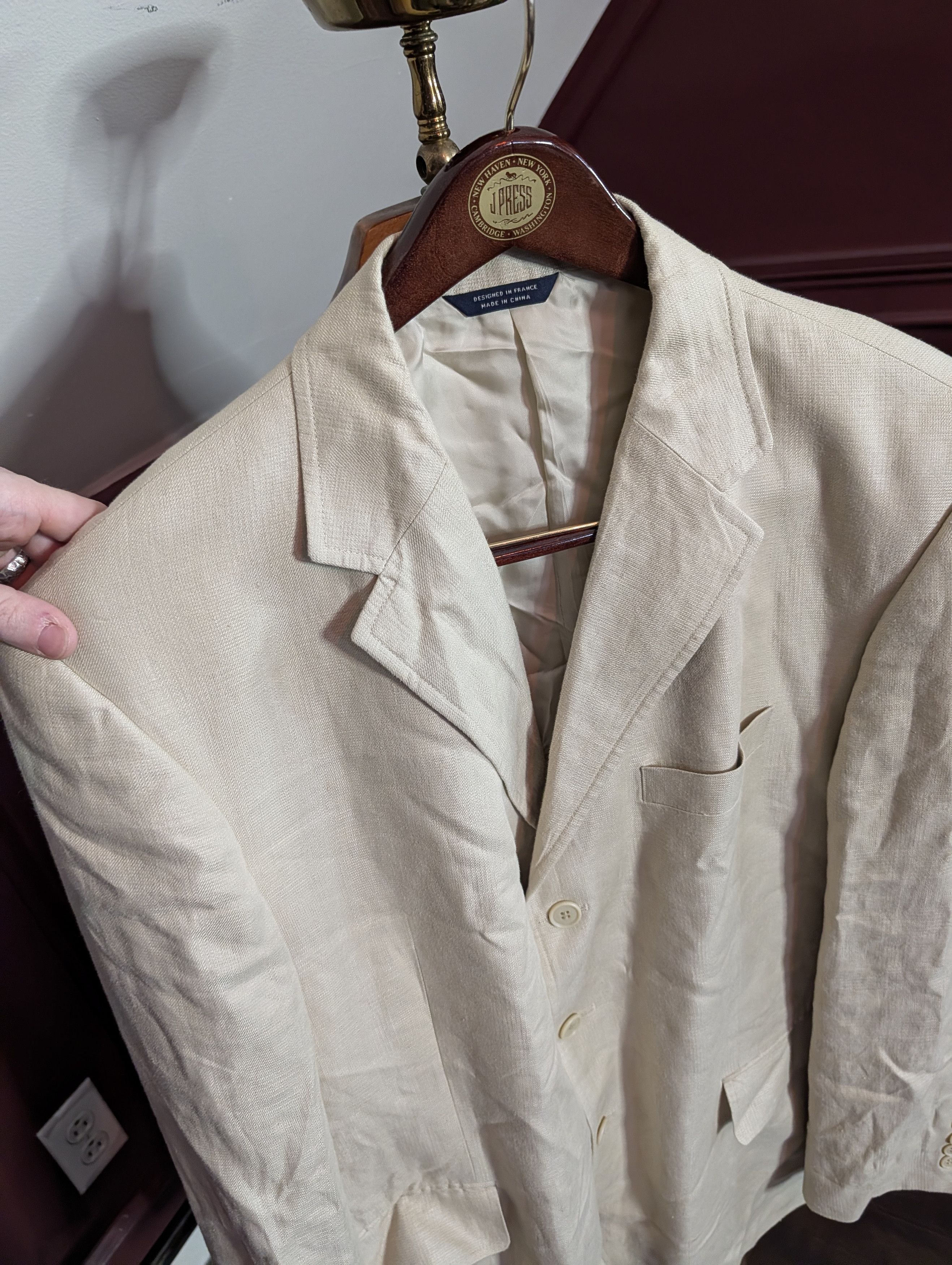 Faconnable Cream 100% pure LINEN unstructured sport coat XL Size US XL / EU 56 / 4 - 2 Thumbnail