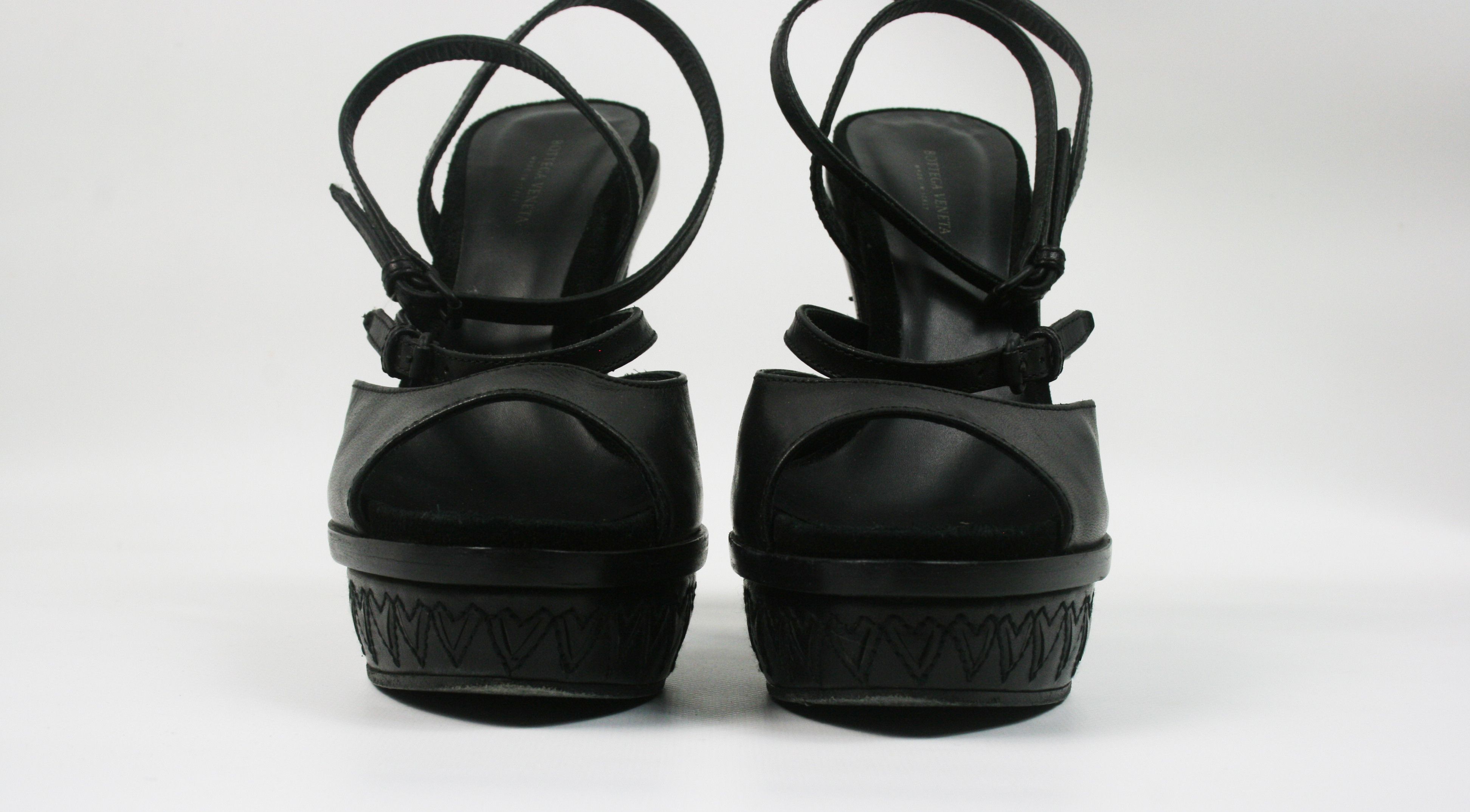 Bottega Veneta Wedge Tanned Leather Sandals Size US 8 / IT 38 - 4 Thumbnail