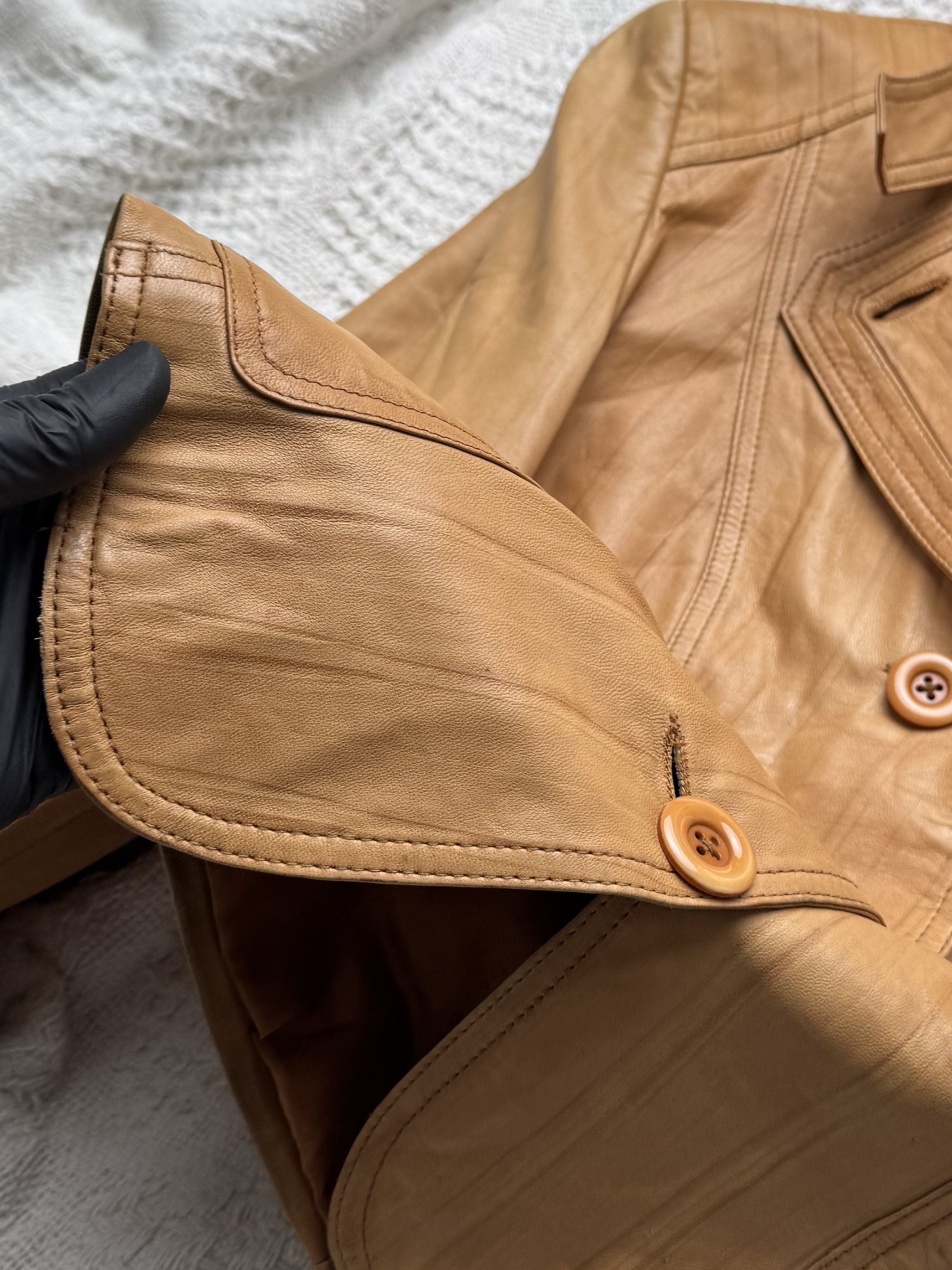 Vintage Vintage Leather Jacket Button Front Tailored Classic Size L / US 10 / IT 46 - 9 Thumbnail
