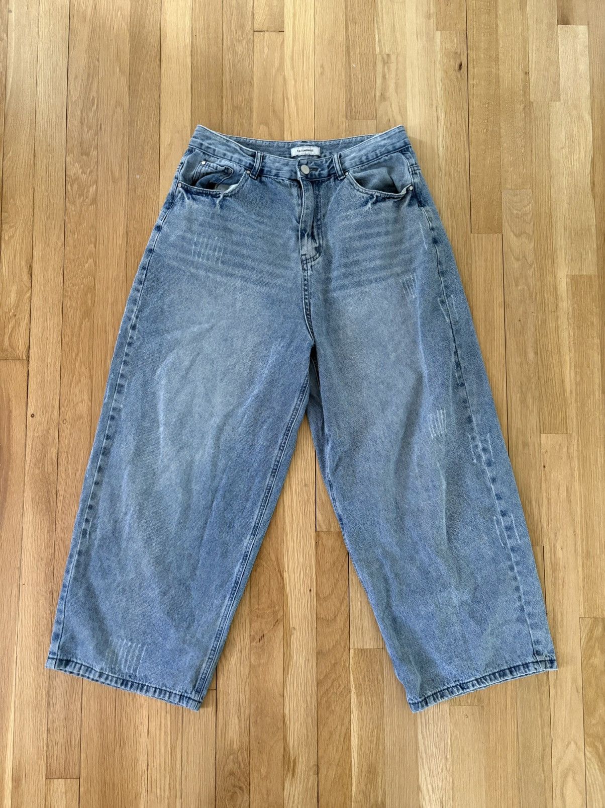 Japanese Brand × Vintage Super baggy Illuminate blue jeans Size US 32 / EU 48 - 1 Thumbnail