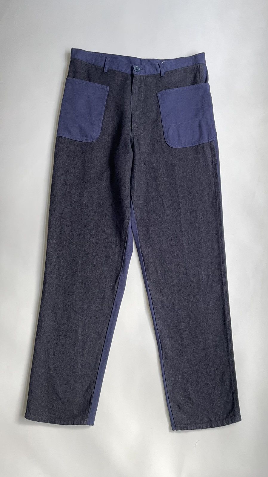 Comme des Garcons Contrast Linen Front Utility Trousers Size US 34 / EU 50 - 2 Thumbnail