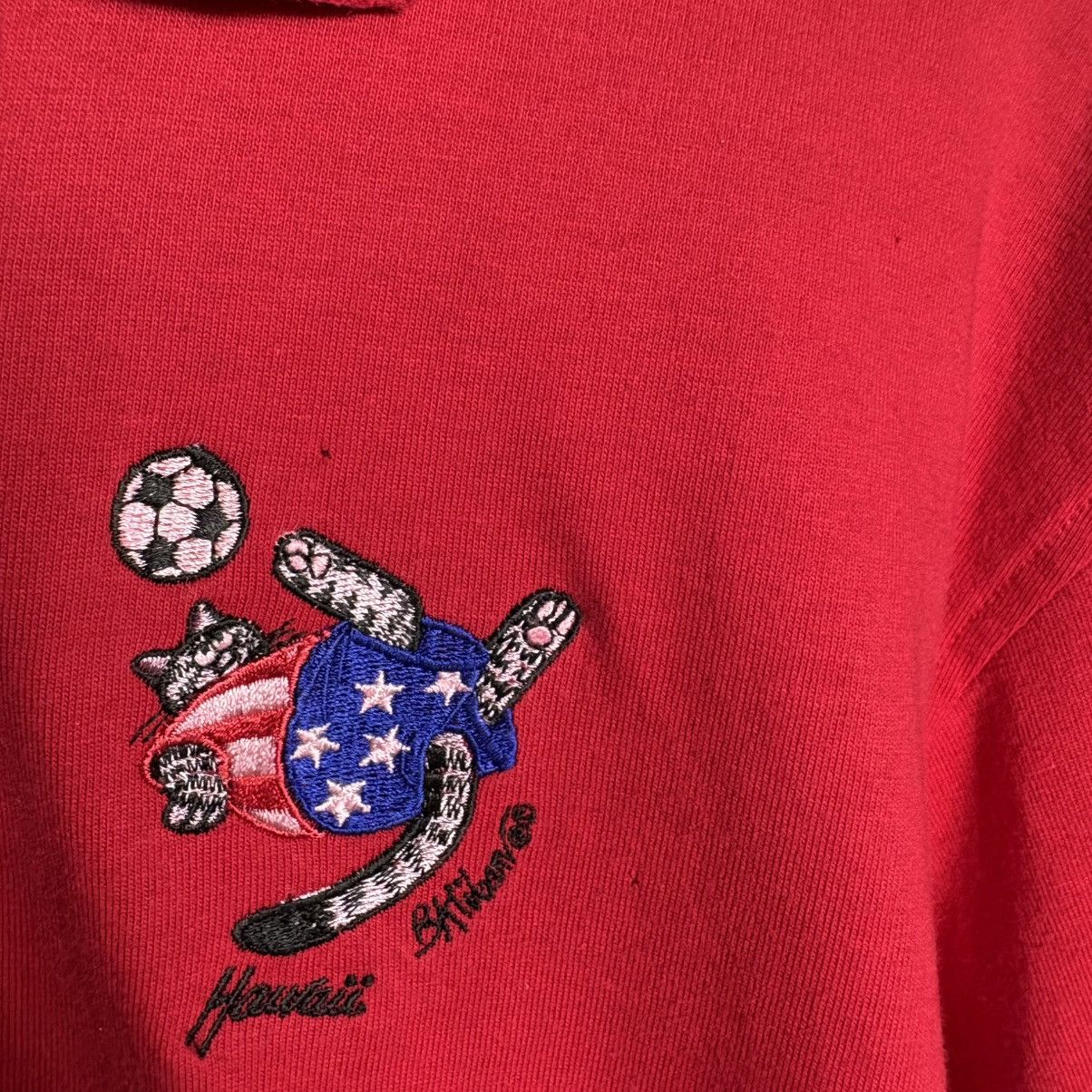 Vintage Vintage 90s Crazy Shirt Hawaii Cat USA Polo Shirt Size US M / EU 48-50 / 2 - 10 Thumbnail