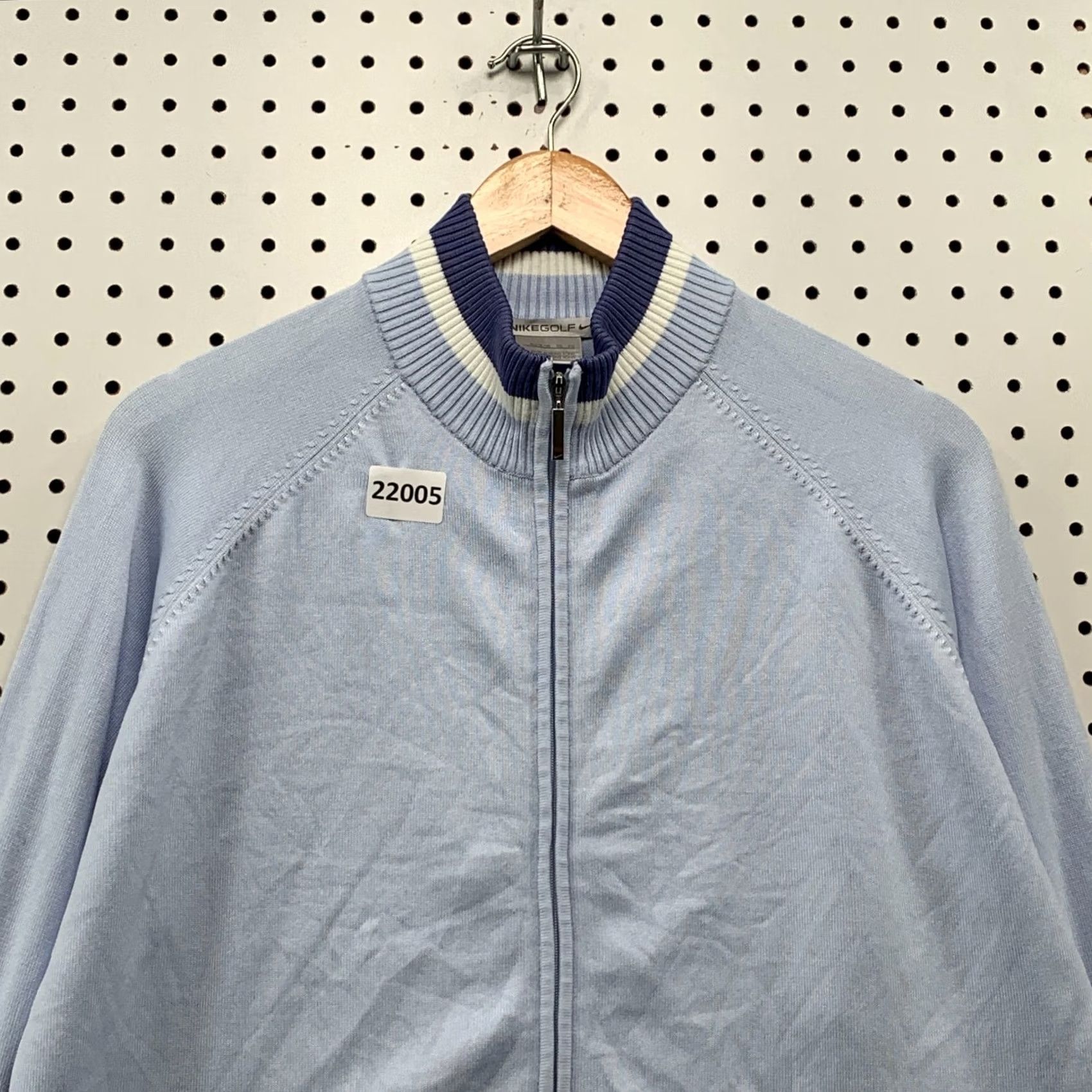 Nike Nike Golf Sweater Sky Blue Full Zip Ribbed Knit Womens XL Size XL / US 12-14 / IT 48-50 - 6 Thumbnail