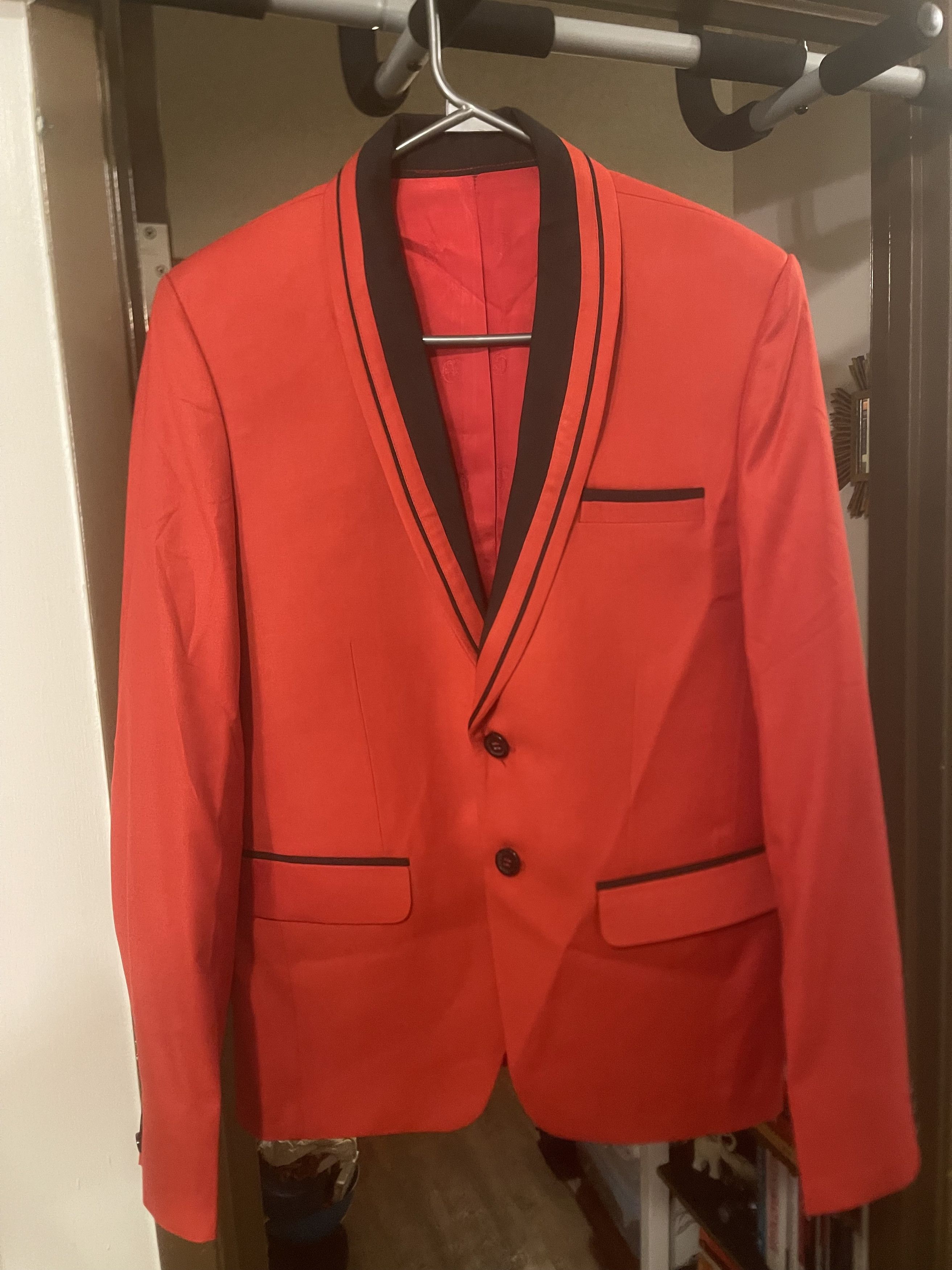 Other Custom Red Suit Jacket + Vest – Wedding / Prom / Formal Wear Size 36S - 3 Thumbnail