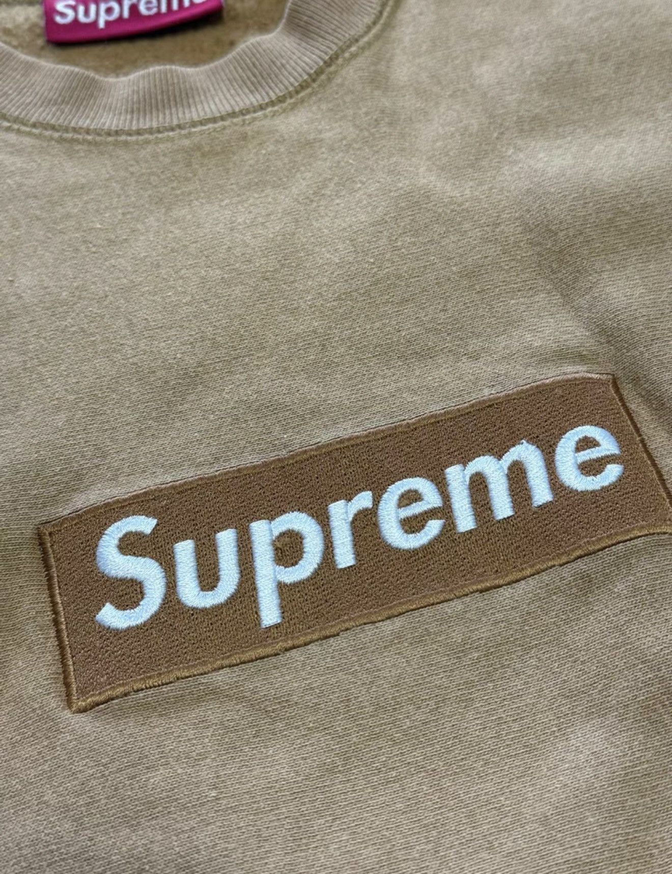 Supreme Supreme khaki box logo crewneck sweatshirt Size US M / EU 48-50 / 2 - 3 Thumbnail