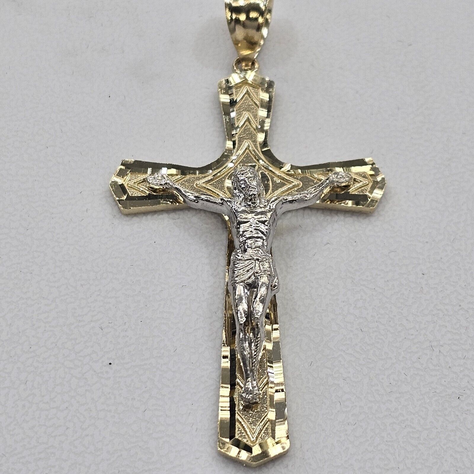 Other Big Two tone 14k Gold Jesus Crucifix Cross Pendant Size ONE SIZE - 11 Thumbnail