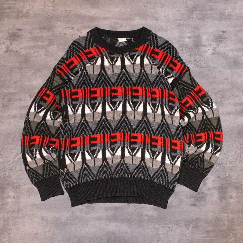 Japanese Brand Vintage 90's AOP Aztex Knitted Crewneck Sweater Size US M / EU 48-50 / 2 - 1 Thumbnail