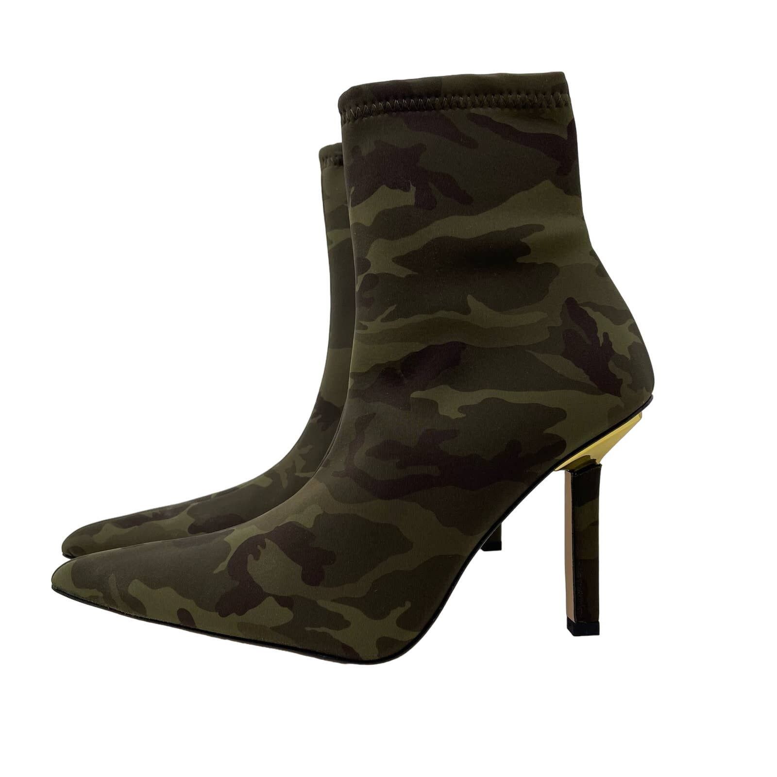 image of Good American High Kickstand Bootie 7 Camo Neoprene Ga116N-X in Green, Women's