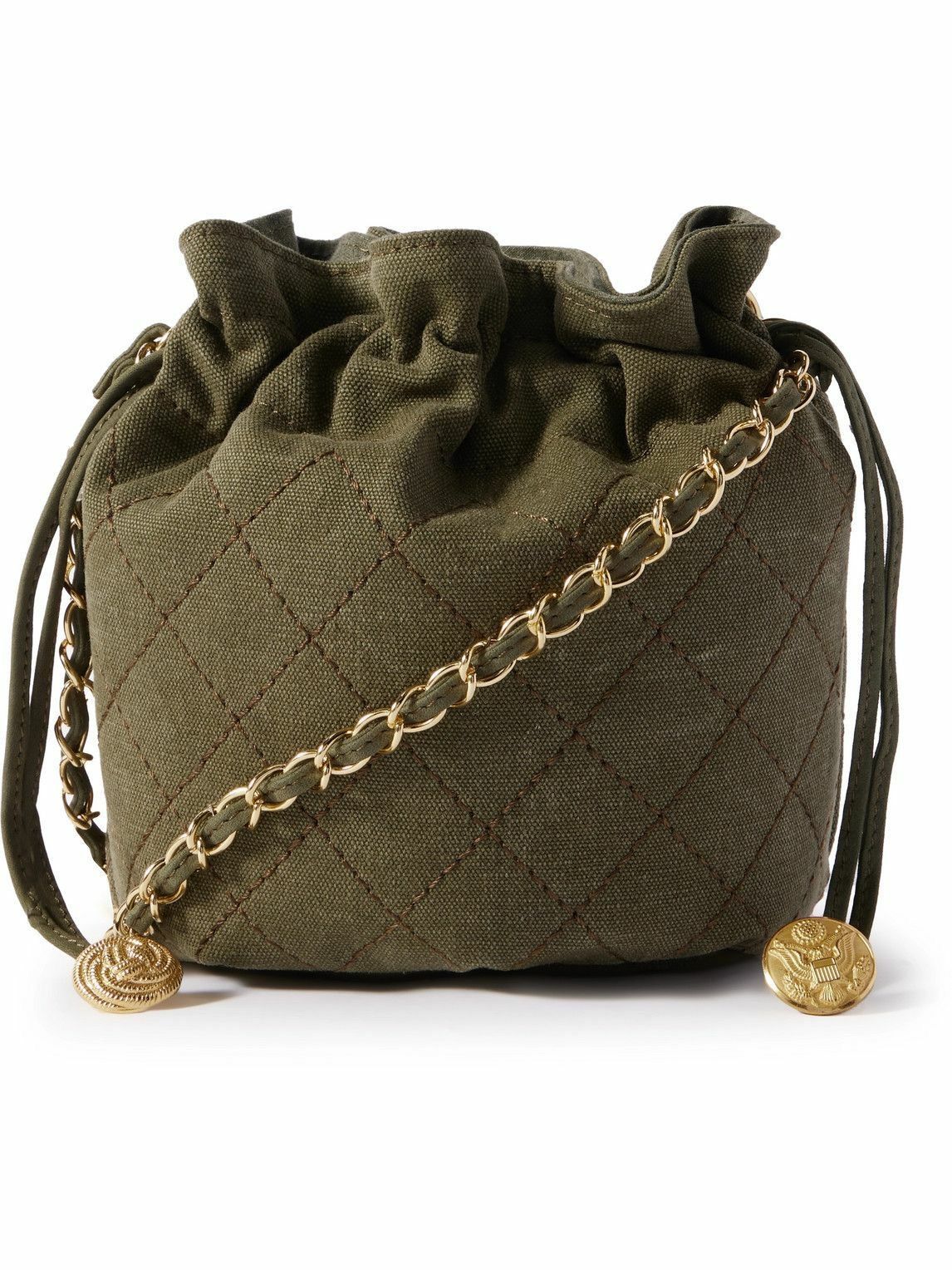 READYMADE READYMADE Quilted Embellished Military Canvas Crossbody Bag Size ONE SIZE - 1 Thumbnail