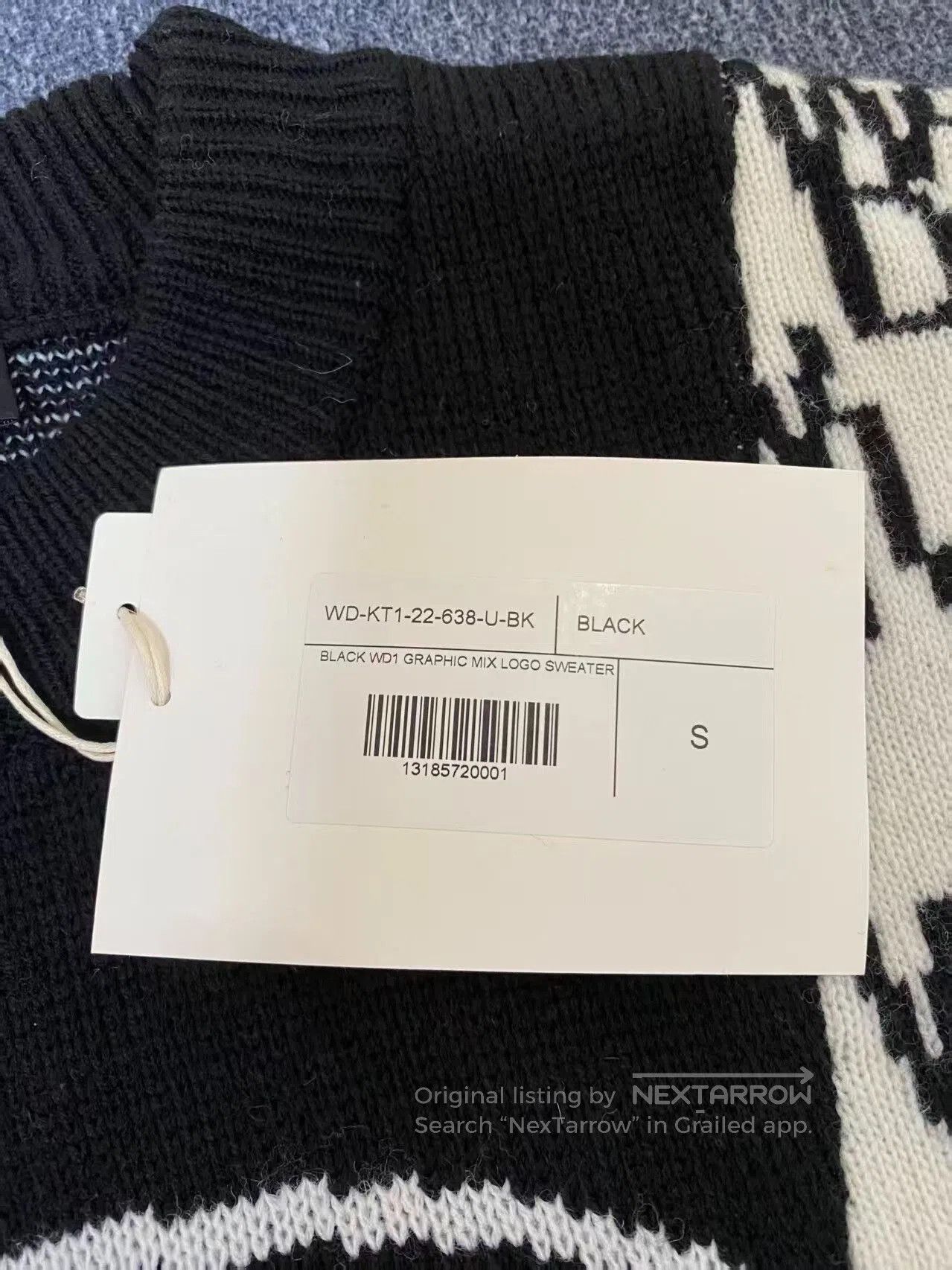 WE11DONE unique irregular wool sweater with tag. Size US S / EU 44-46 / 1 - 4 Thumbnail