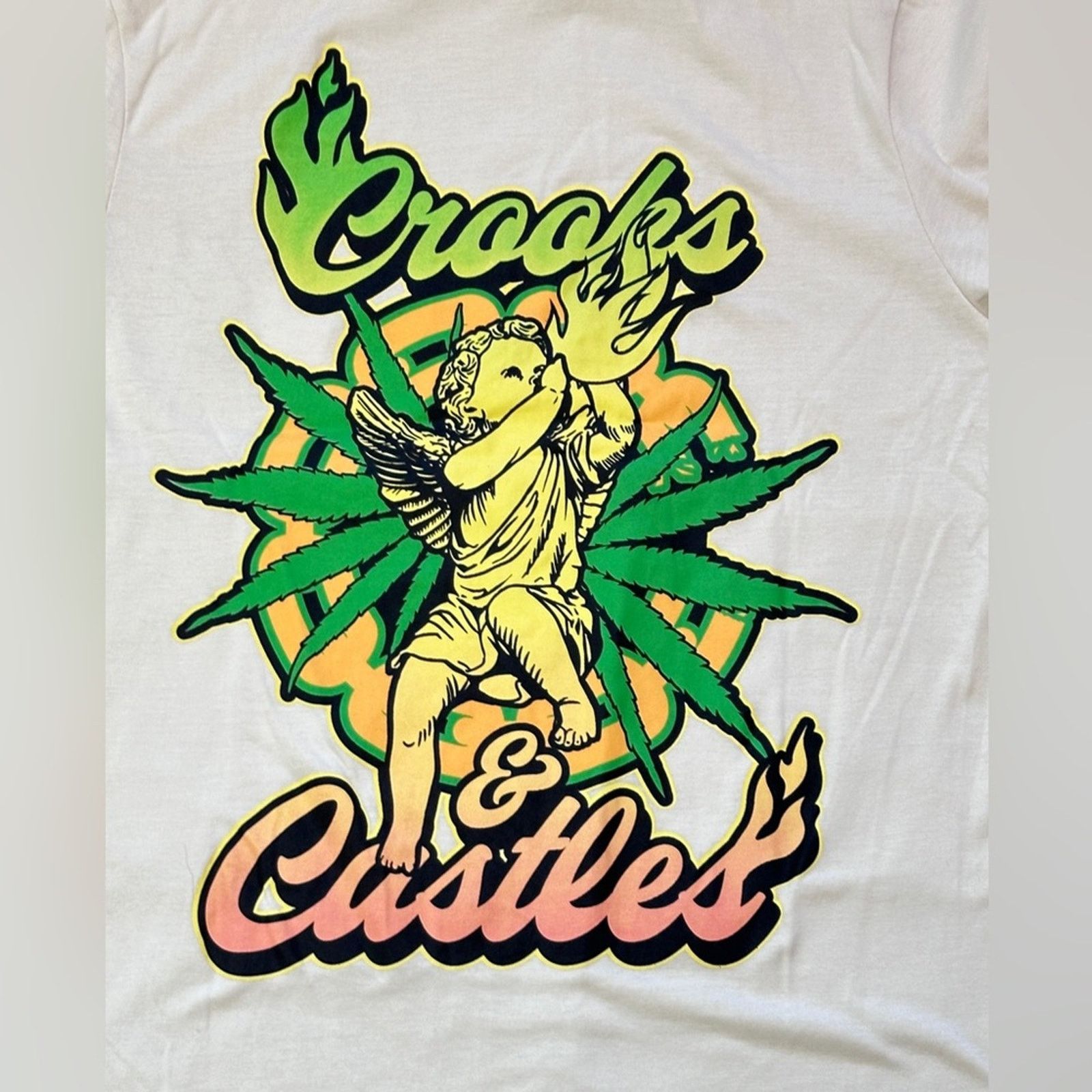 Crooks & Castles NWT Crooks & Castles Vintage Cherub 420 leaf graphic inBeige Size US S / EU 44-46 / 1 - 3 Thumbnail