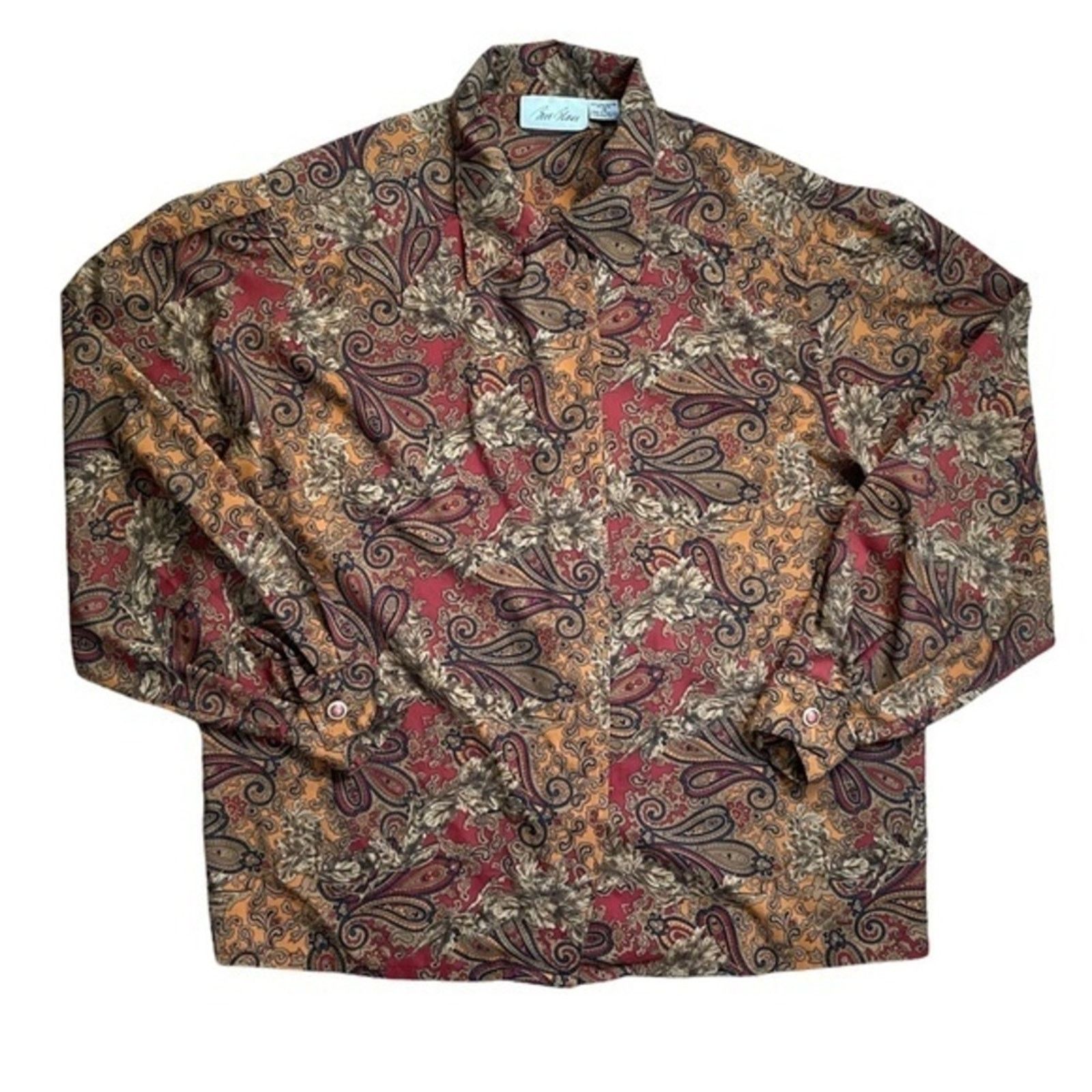 Bill Blass Bill Blass Vintage Paisley Puff Sleeve Blouse Size XL / US 12-14 / IT 48-50 - 1 Thumbnail