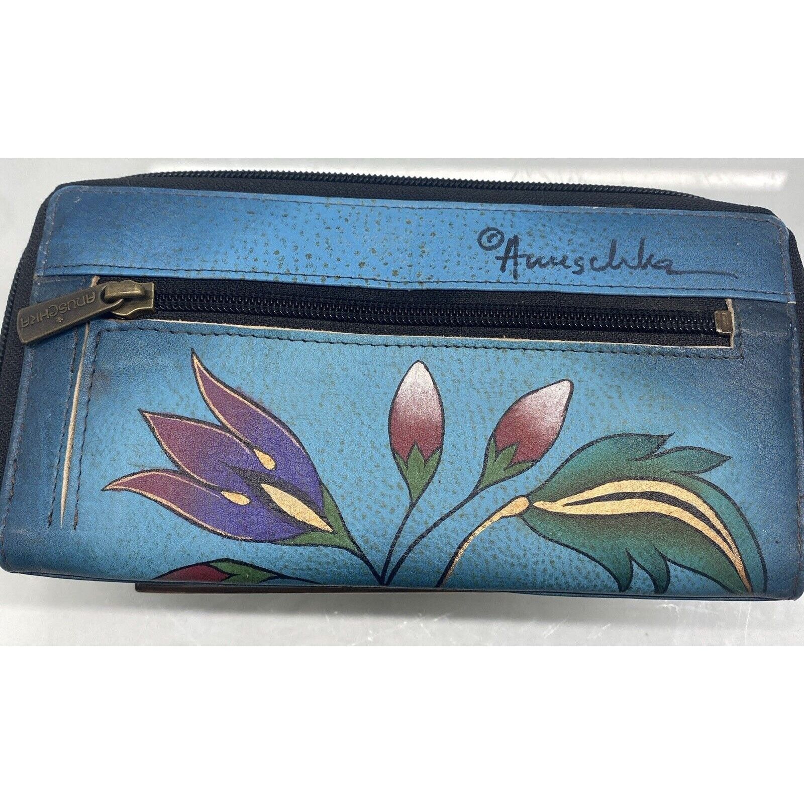 Anna Bolina Anna Anushka Painted Turquoise Leather Shoulder Bag + Wallet Size ONE SIZE - 8 Thumbnail