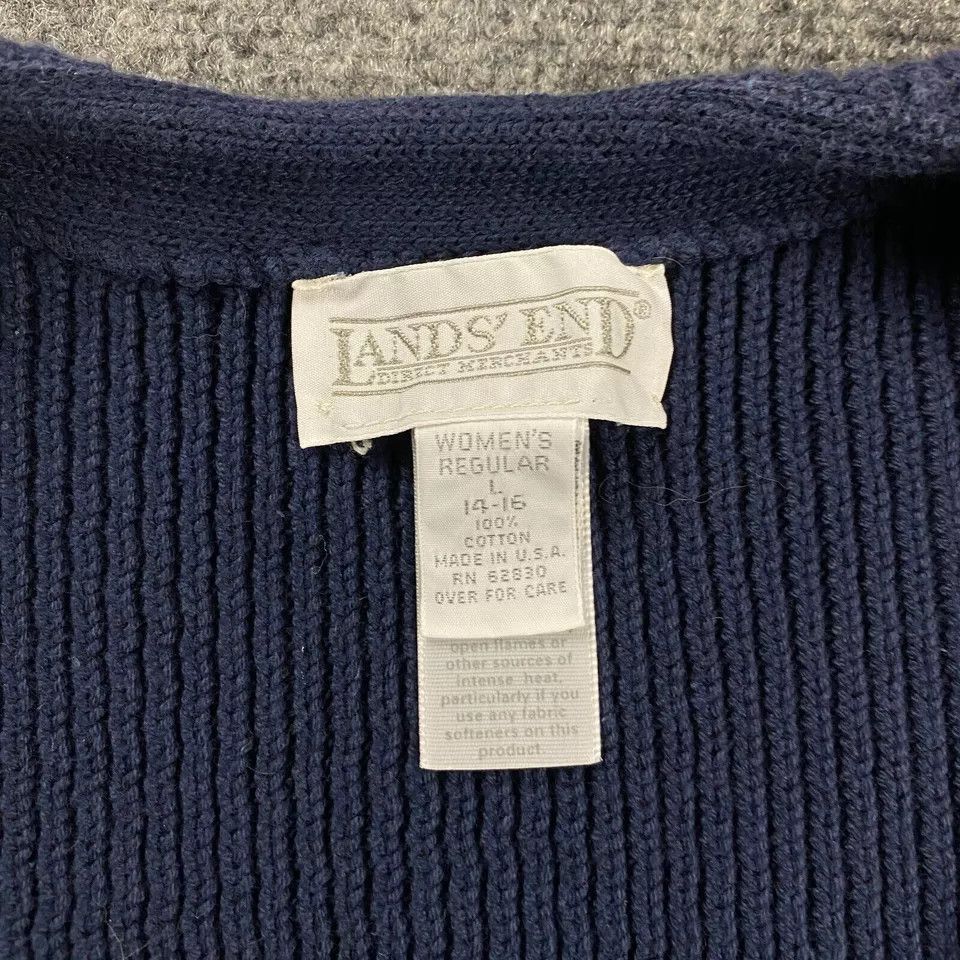 Lands' End × Vintage Vintage Lands' End Sweater Women's Large Blue 14-16 Regular Size L / US 10 / IT 46 - 2 Thumbnail