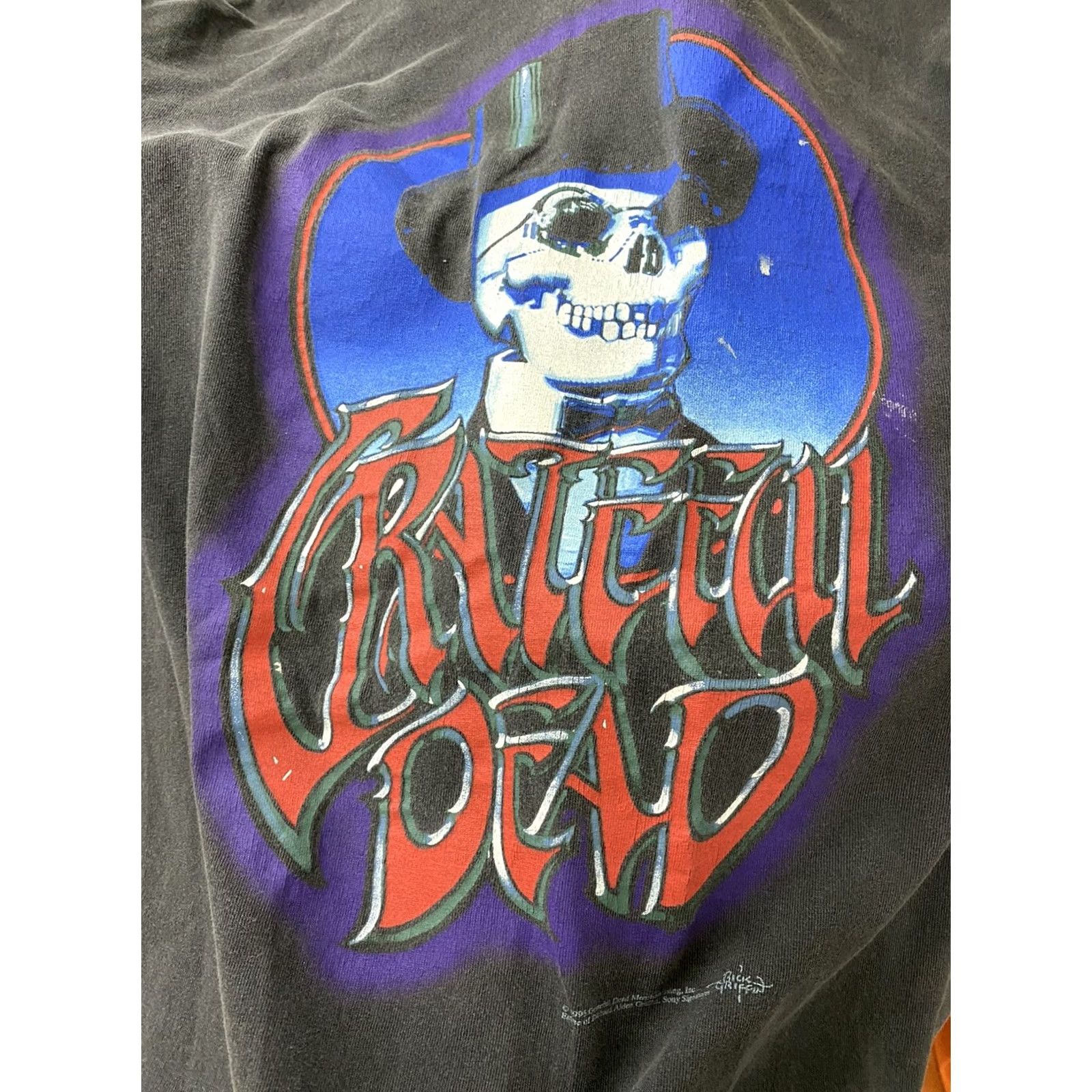 Griffin VTG Grateful Dead T-Shirt 1996 Rick Griffin Black Band Shirt 2XL Mens Short Sleeve Vintage Rare Faded Shirt Size US XXL / EU 58 / 5 - 2 Thumbnail