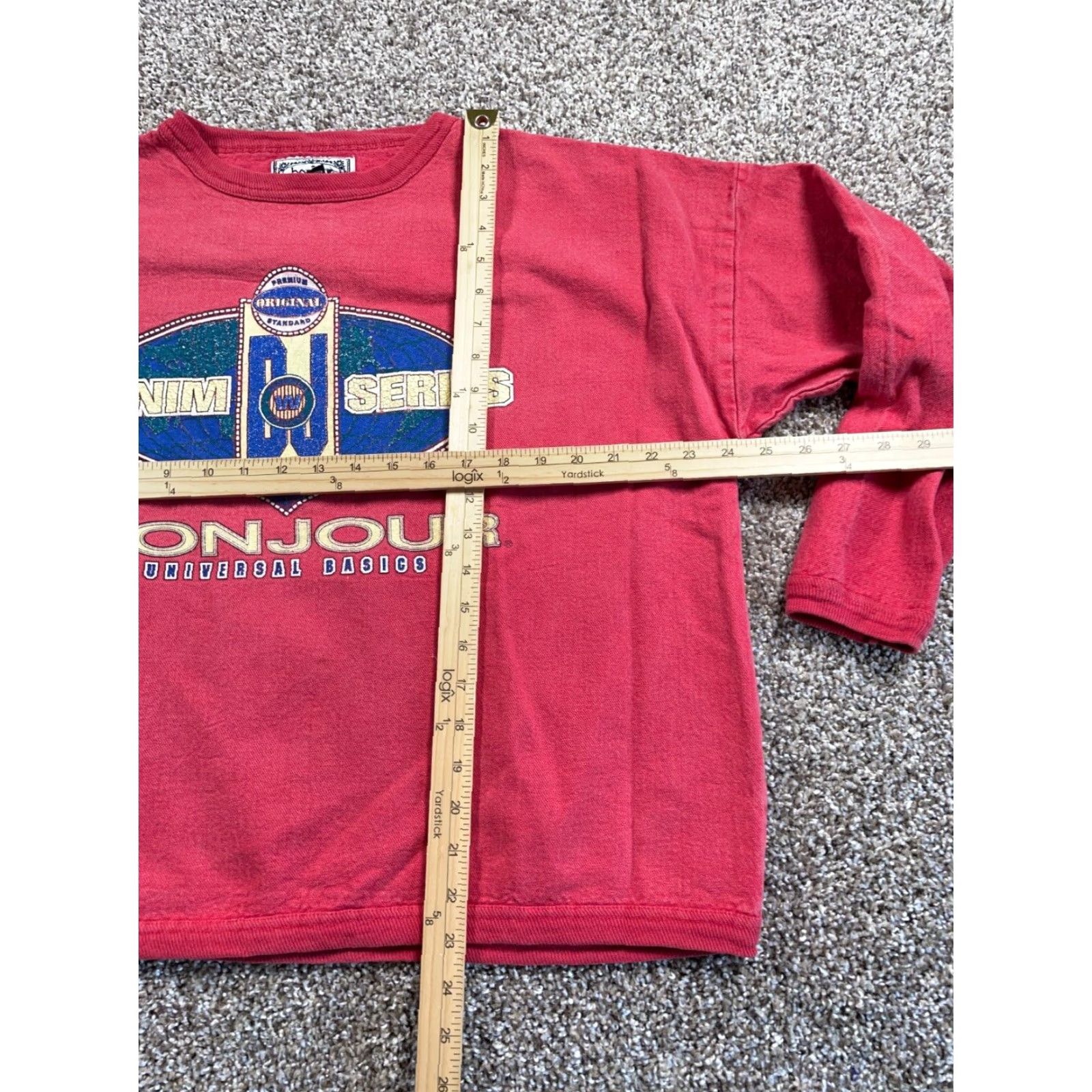 Vintage VTG BonJour Denim Series Sweatshirt Shirt Women One Size Dusty Red Boxy Fit 90s Retro Crew Neck Pullover Size ONE SIZE - 5 Thumbnail
