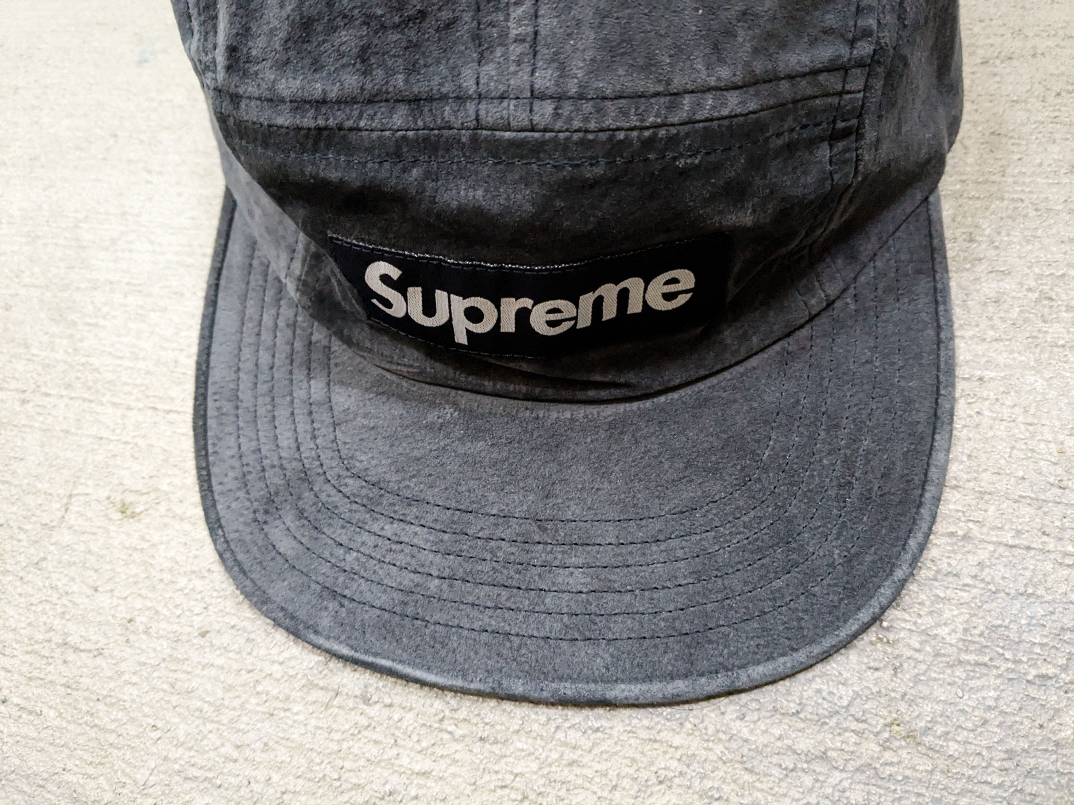 Supreme Supreme Suede 5 Panel Camp Cap Navy Blue SS17 Size ONE SIZE - 4 Thumbnail
