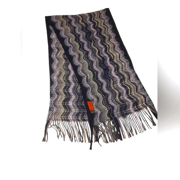 Missoni Missoni - Aztec Wave Zig Zag Long Fringe Scarf Size ONE SIZE - 1 Thumbnail
