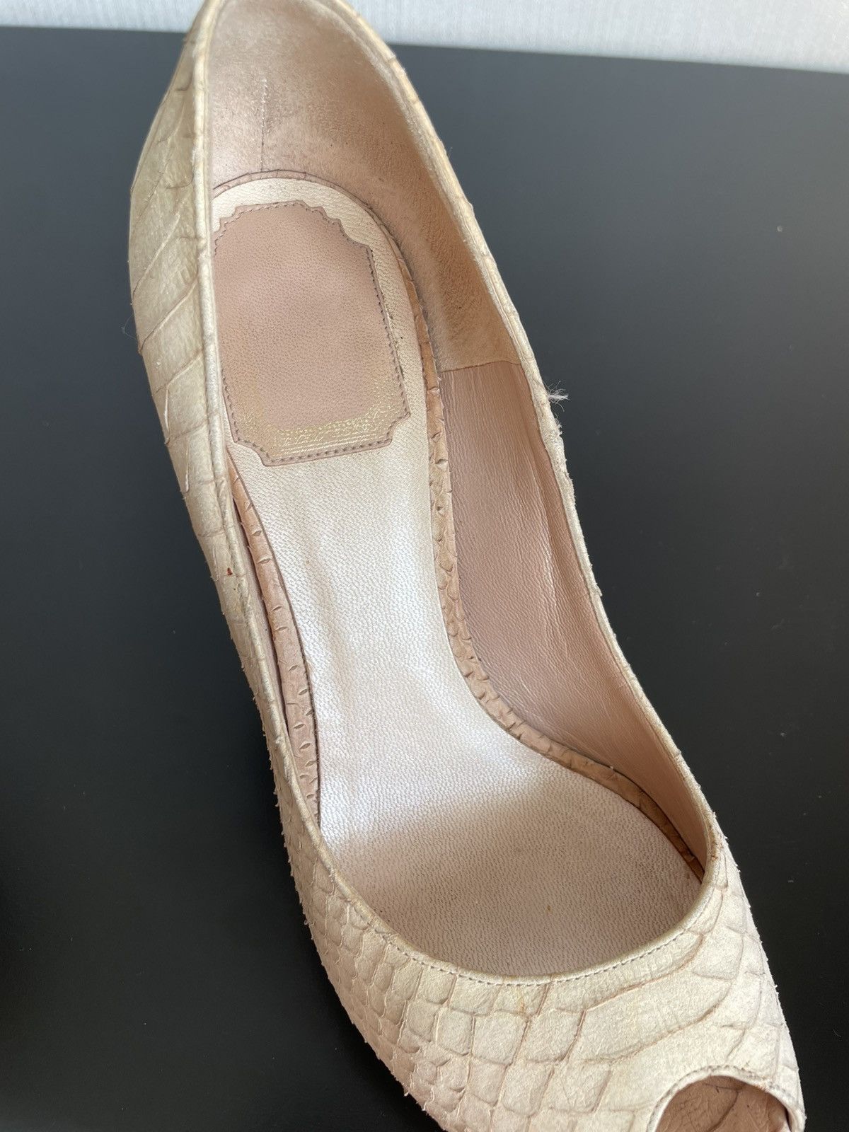 Christian Dior Monsieur × Hedi Slimane × John Galliano Vintage Christian Dior Python Heels Miss Dior peep toe Y2k Size US 6.5 / IT 36.5 - 10 Thumbnail