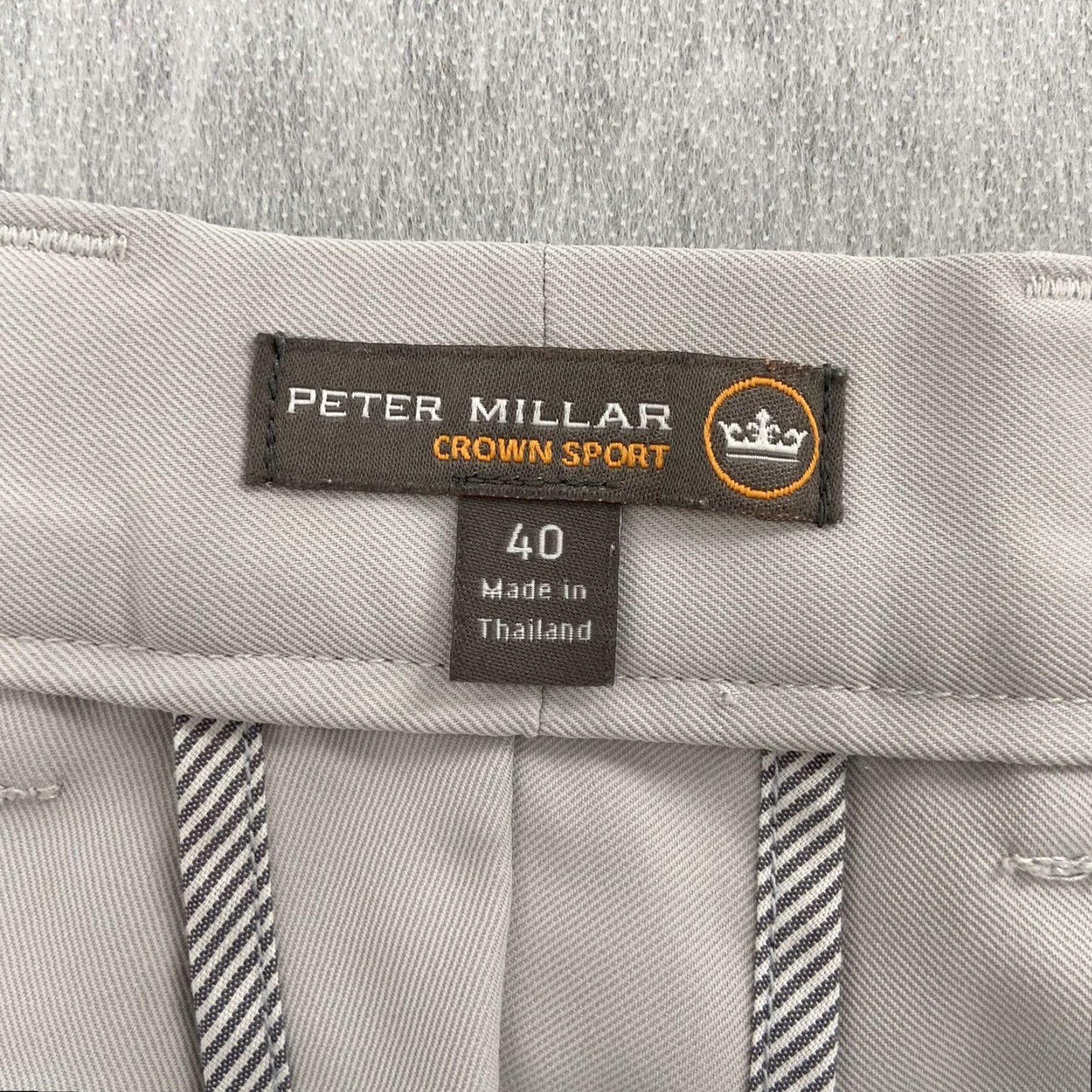 Peter Millar Peter Millar Crown Sport Chino Gray Golf Adult Shorts Size 40 Mens Polyester Pockets Front Zip Button Logo Regular Inseam 9 in Waist 40in Size US 40 / EU 56 - 5 Thumbnail