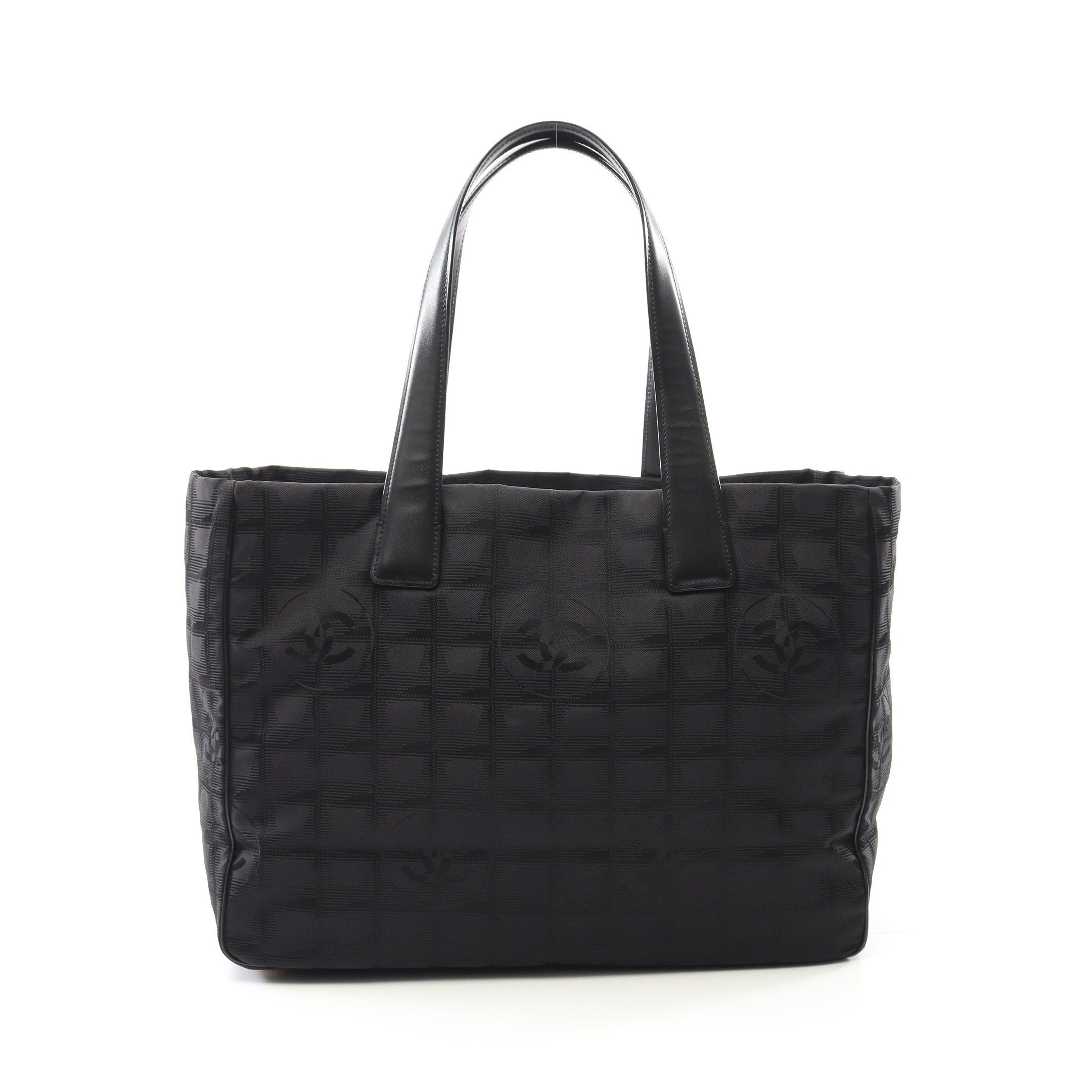 Chanel Chanel New Travel Line Mm Handbag Tote Bag Nylon Canvas Leather Black Gold Hardware Size ONE SIZE - 1 Thumbnail