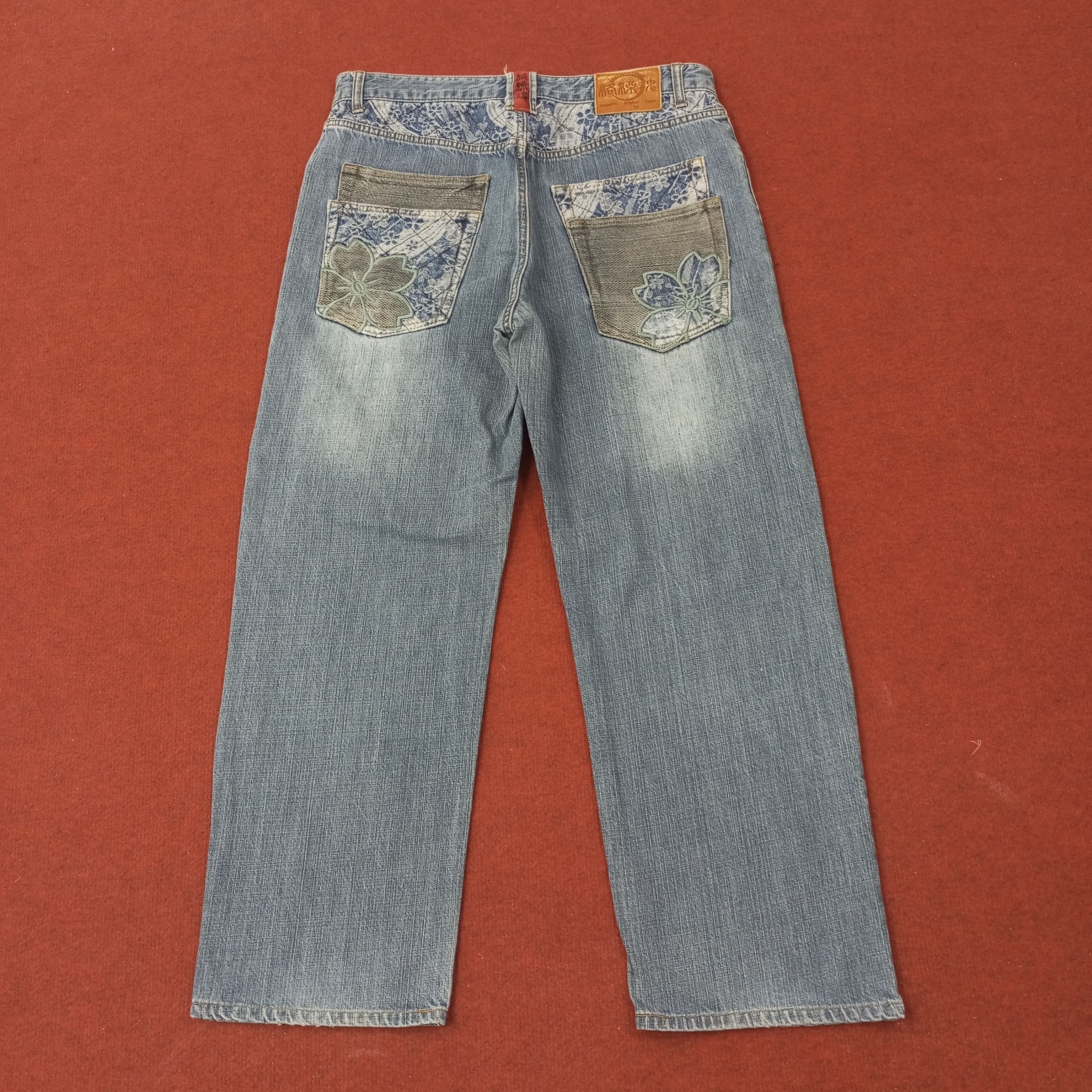 Vintage Karakuri Tamashi Japanese Brand Fashion Style Jeans c252n29 Size US 33 - 3 Thumbnail