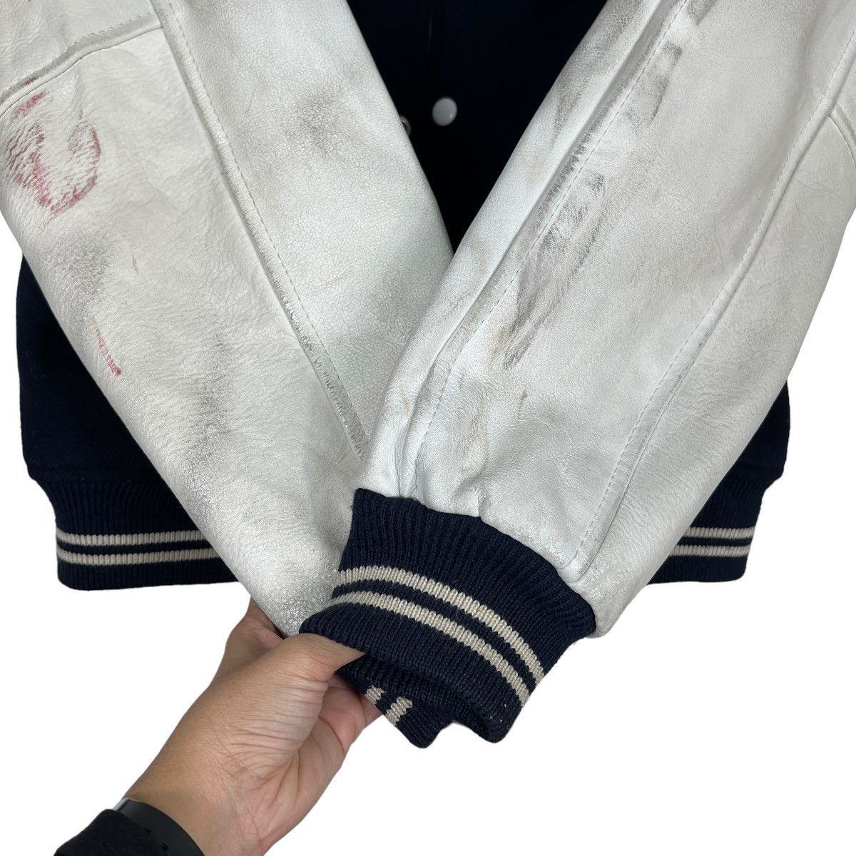 Japanese Brand 🔥 VINTAGE MAC BETH VARSITY BOMBER JACKET Size US L / EU 52-54 / 3 - 11 Thumbnail