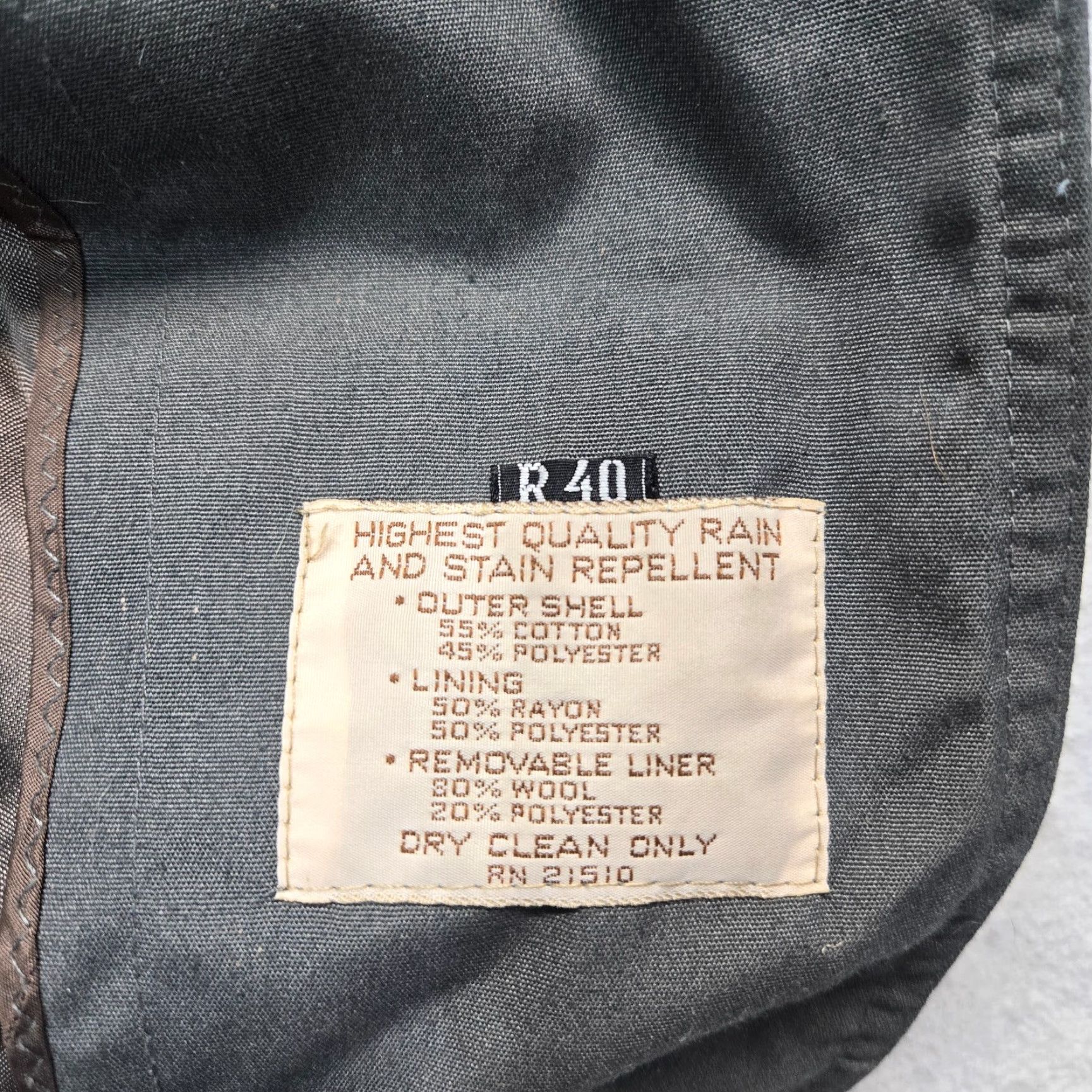 Doublet Vintage Men's Gray Double Breasted Trench Coat Rain Jacket 40R Cotton Blend Classic Style Size US XXS / EU 40 - 3 Thumbnail