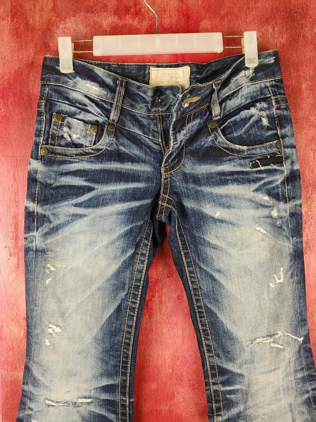 If Six Was Nine DL Lolita Distressed faded ripped Bootcut jeans Denim #S1539 Size 28" / US 6 / IT 42 - 15 Thumbnail