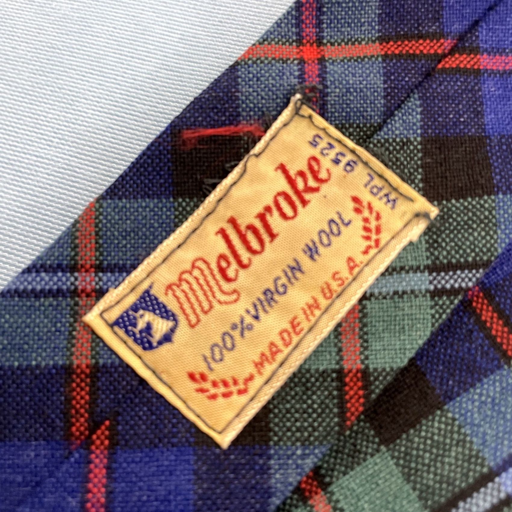 Vintage VINTAGE Melbrooke Tie Tartan Plaid Green Virgin Wool 2.5x51 Neckwear Mens Cap Capsule Necktie 50s Distinctive Square End Size ONE SIZE - 6 Thumbnail