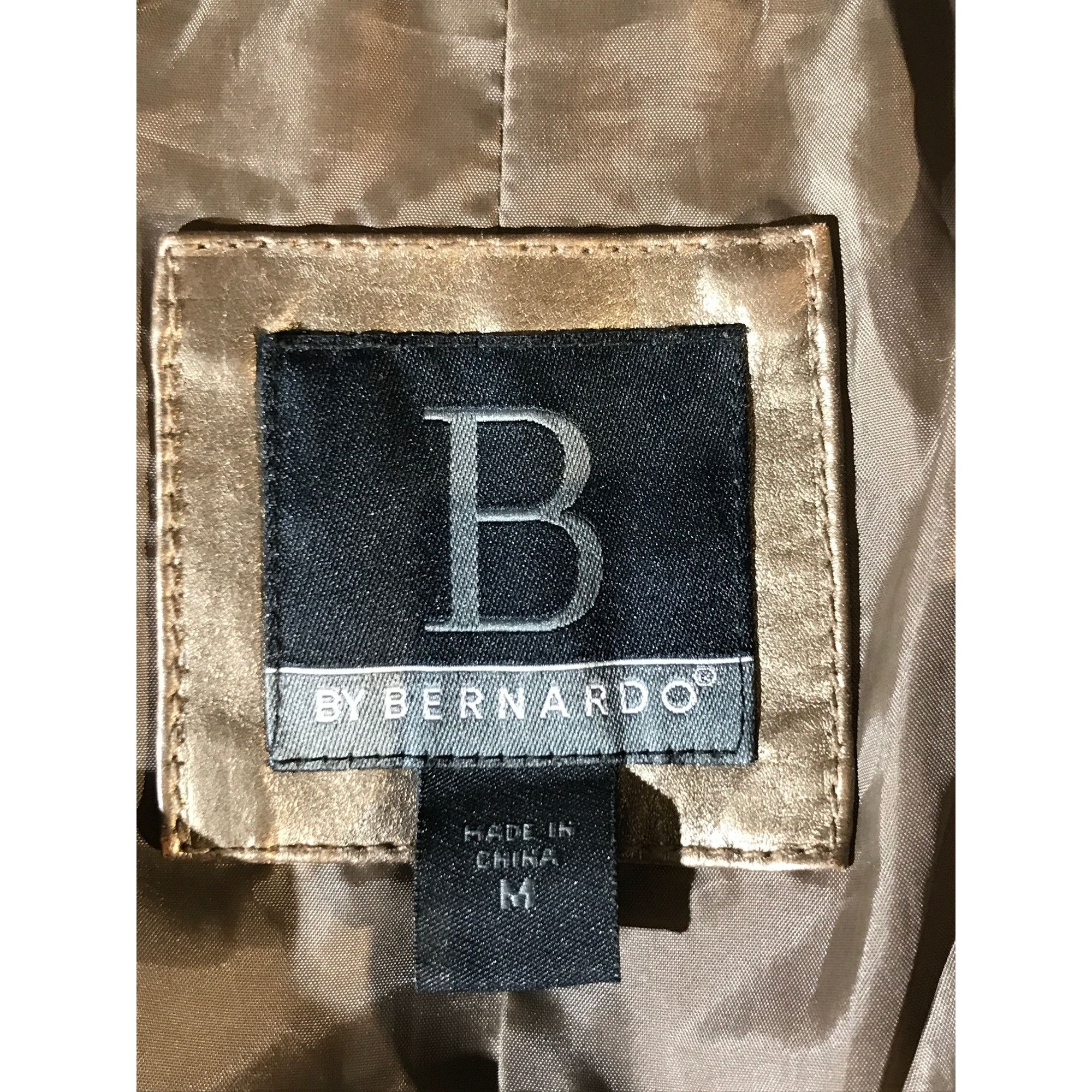 Vintage B by Bernardo Womens Metallic Full Zip Bronze Leather Jacket Size M / US 6-8 / IT 42-44 - 3 Thumbnail