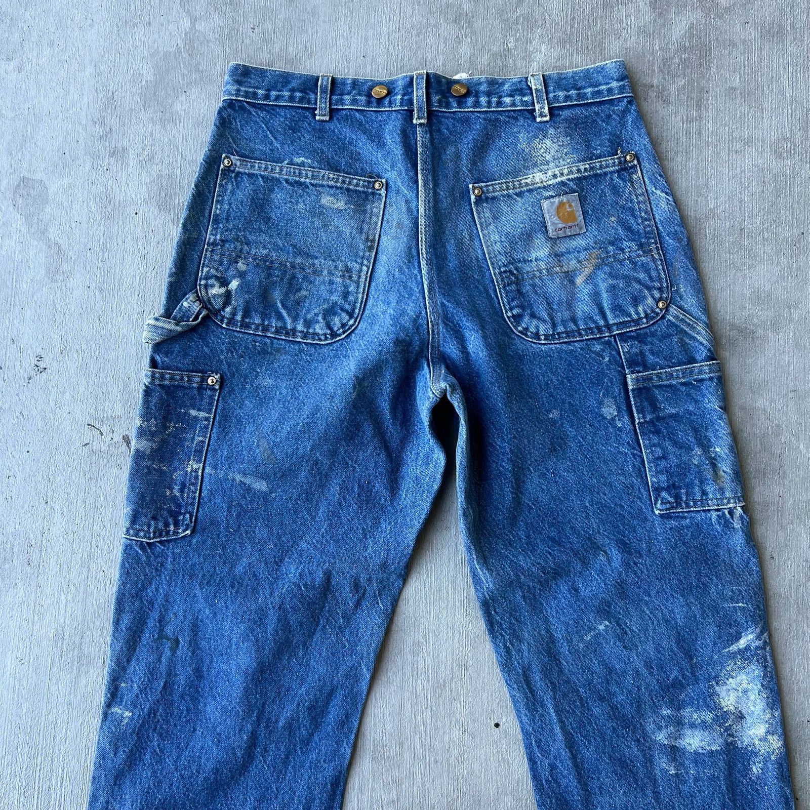 Carhartt × Vintage Carhartt denim blue jeans double knee work carpenter pants Size US 32 / EU 48 - 6 Thumbnail